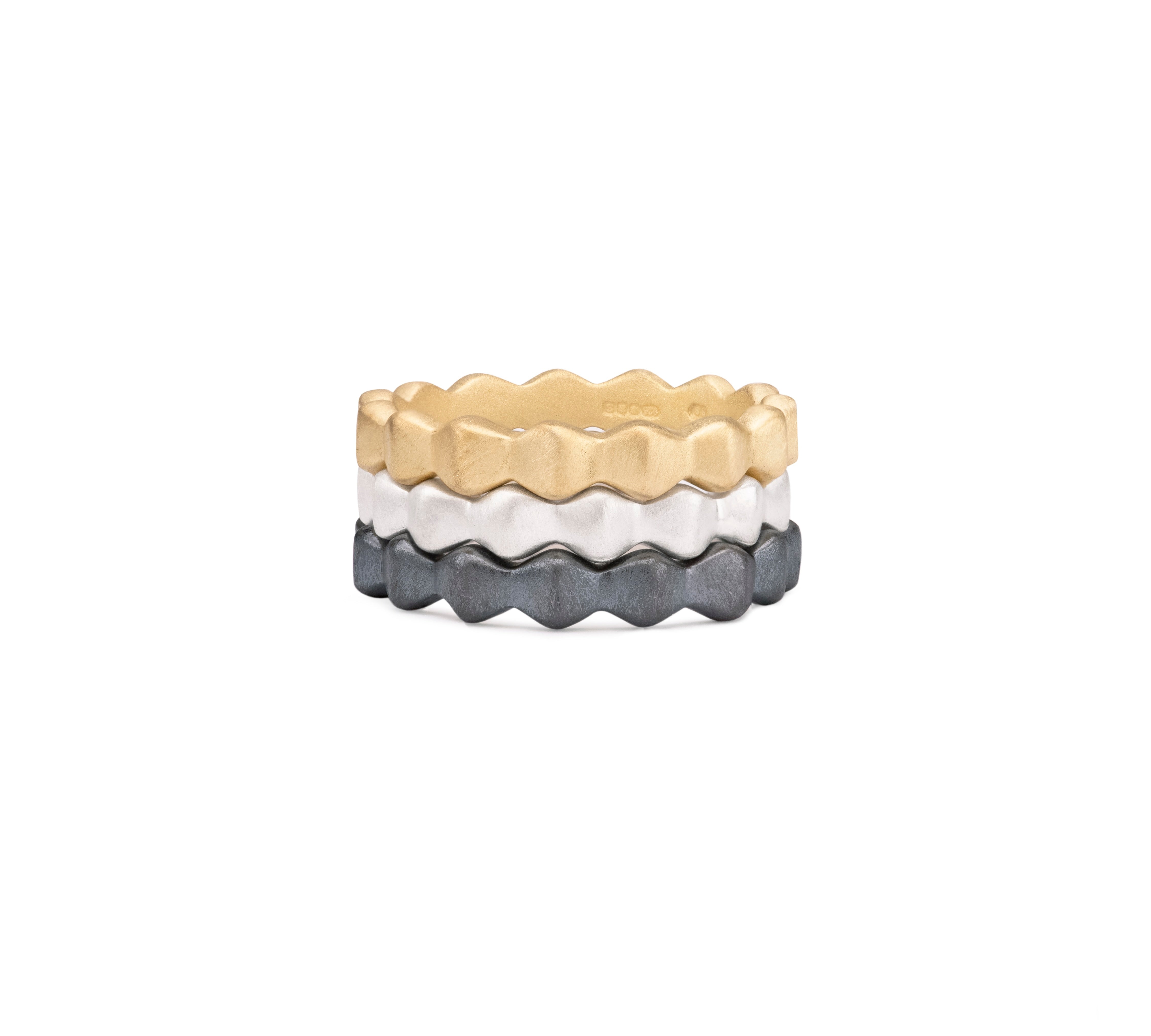 Black Pyra Stacking Ring