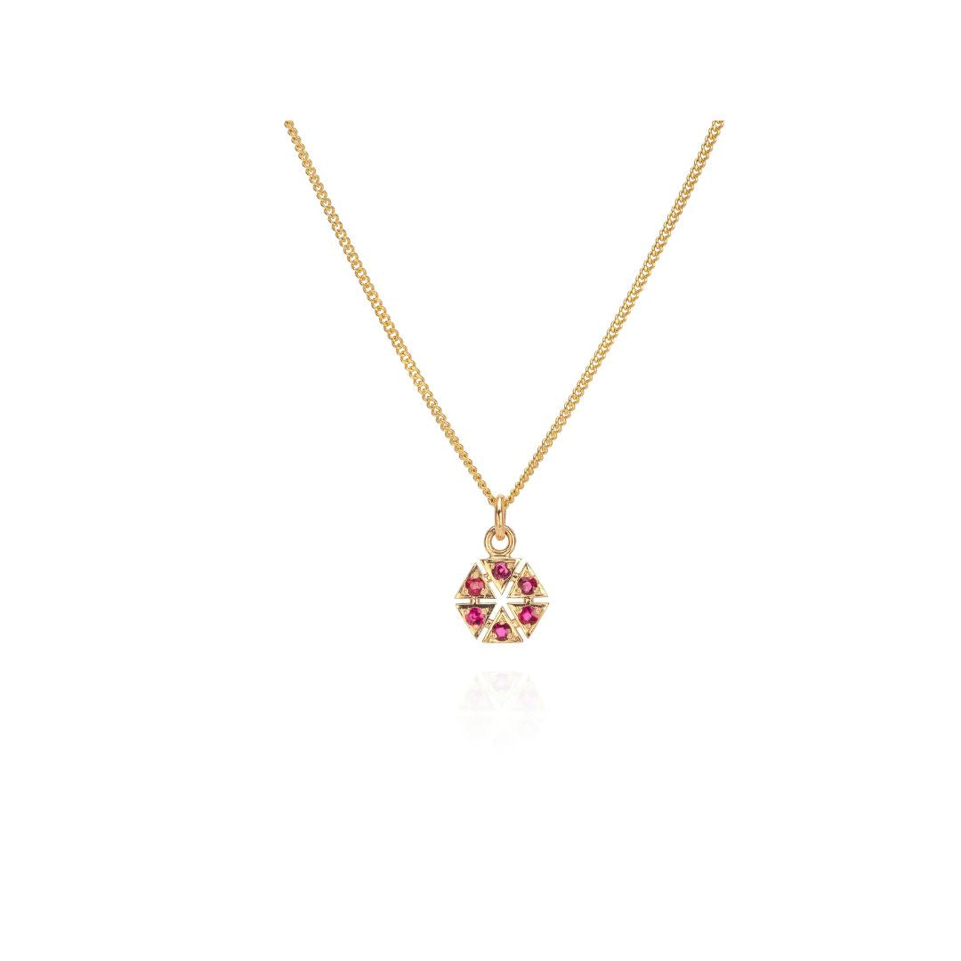 Stella Cosmos Necklace in 9ct Gold with Ruby
