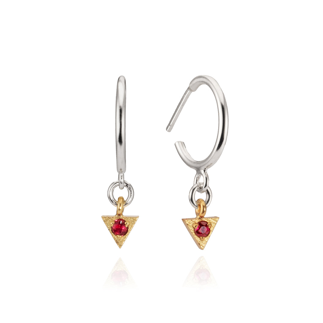 Triangle Drop Hoops Ruby