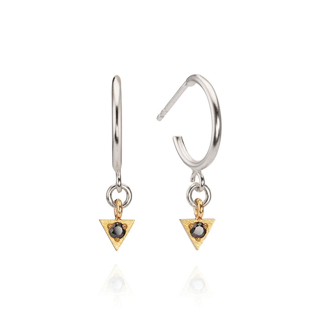 Triangle Drop Hoops Black Diamond