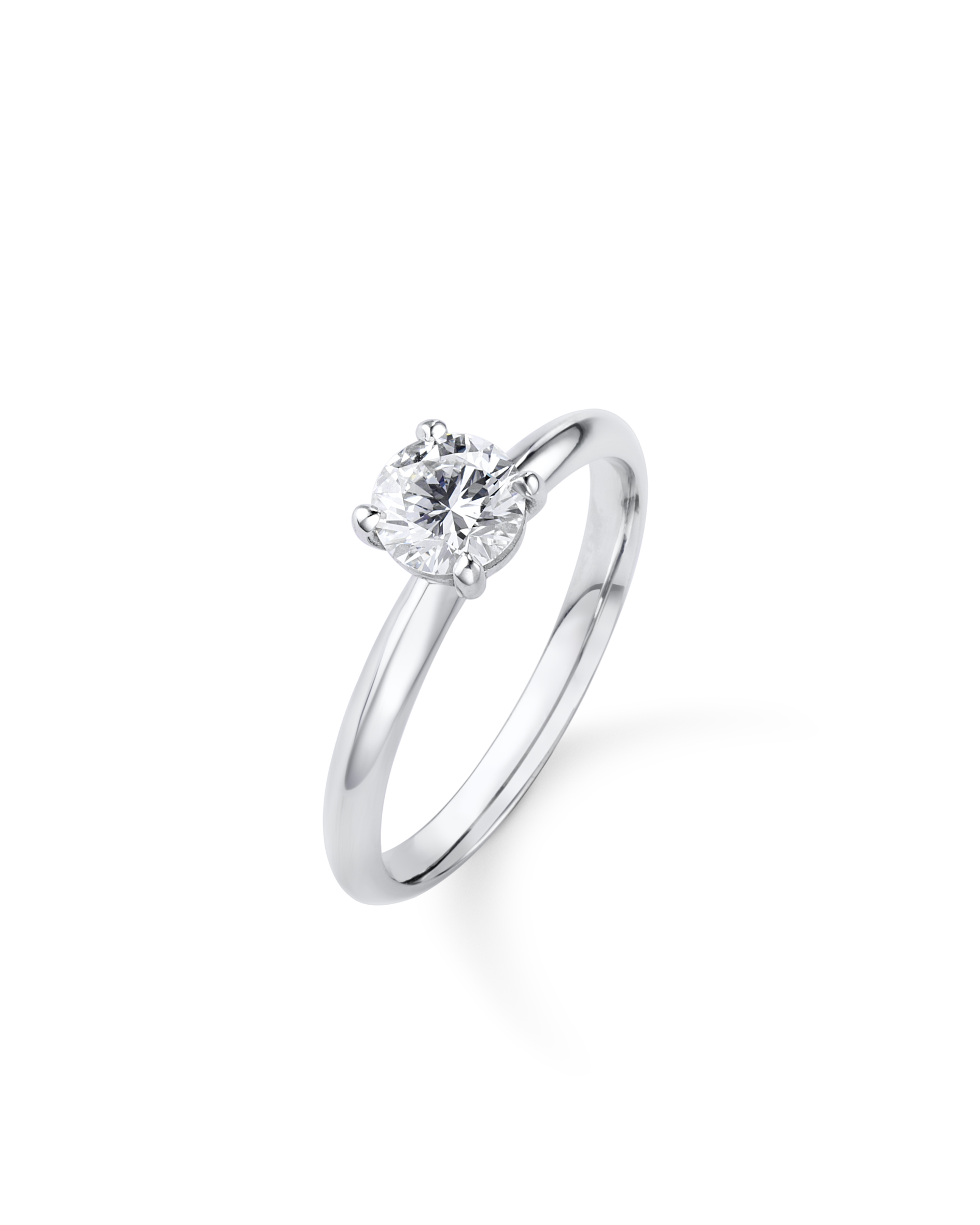 Brilliant Round Diamond Engagement Ring in 18ct White Gold