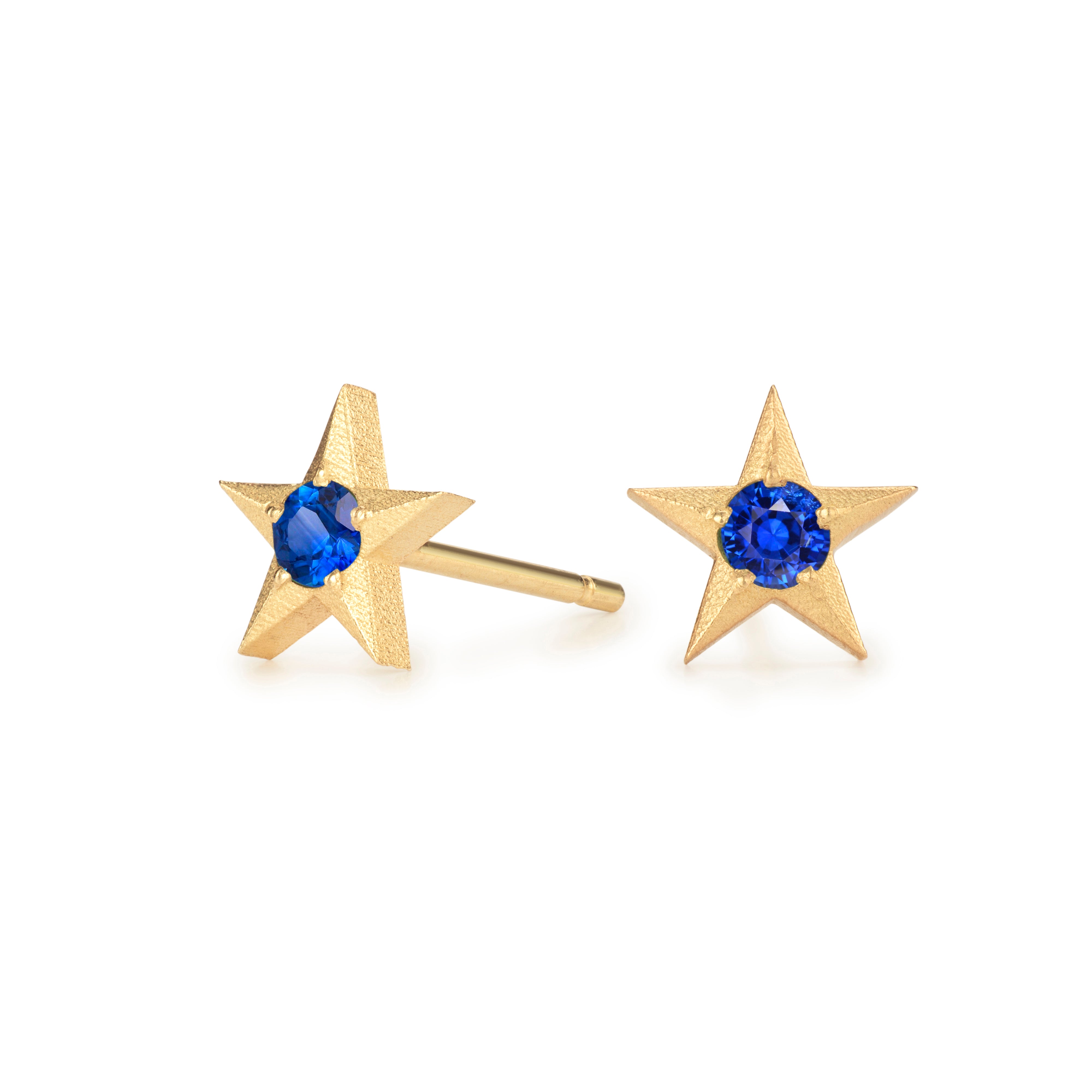 Stella Sapphire Studs in Yellow Gold