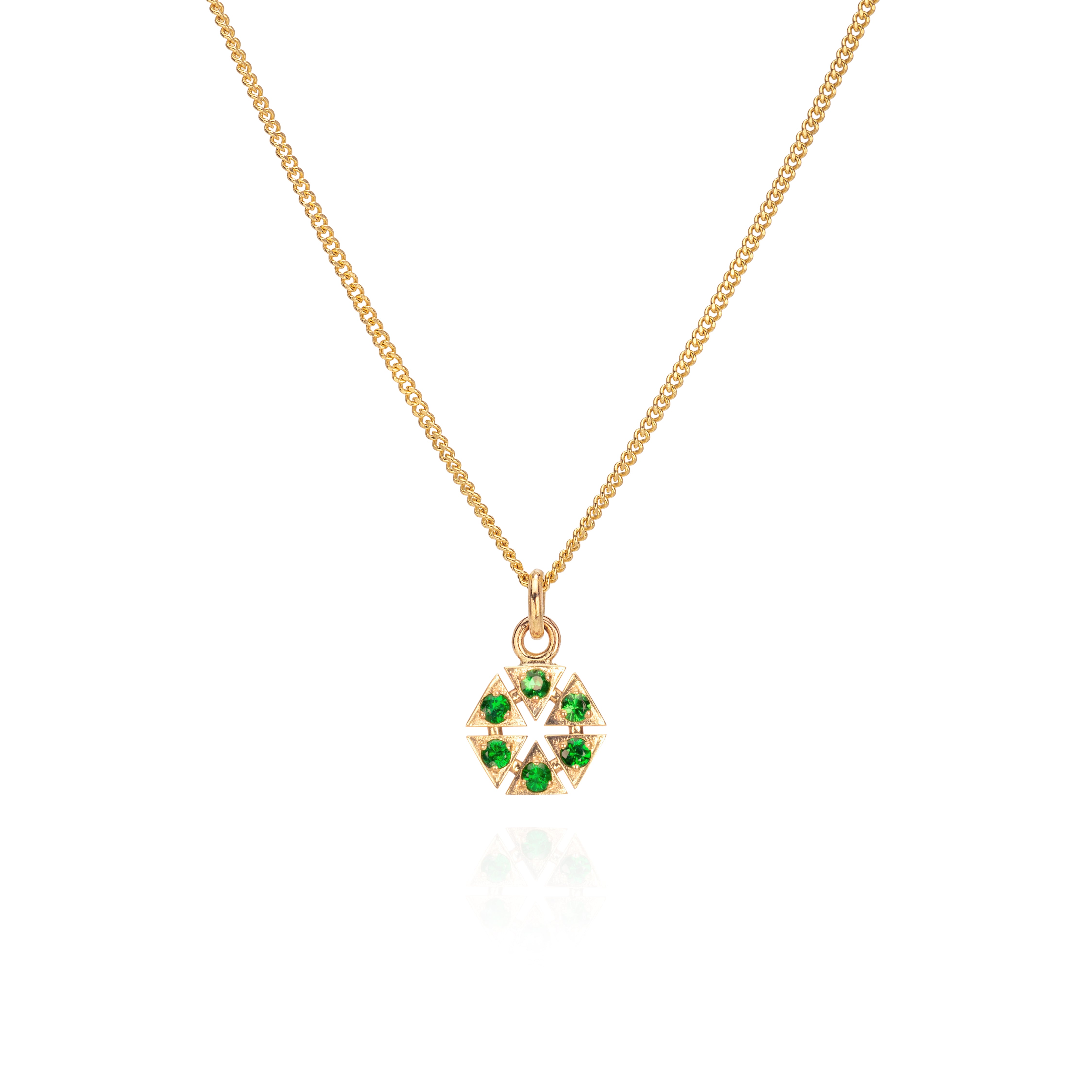 Stella Cosmos Necklace with Green Tsavorite