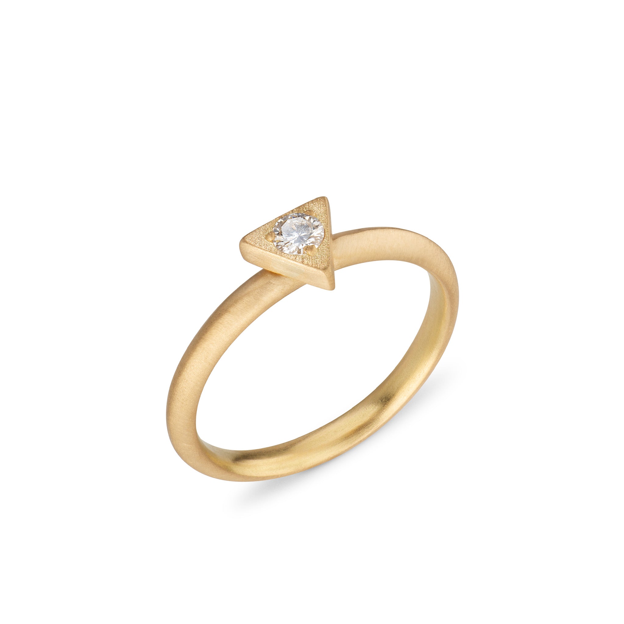 Triangle Ring with Brilliant Cut Diamond