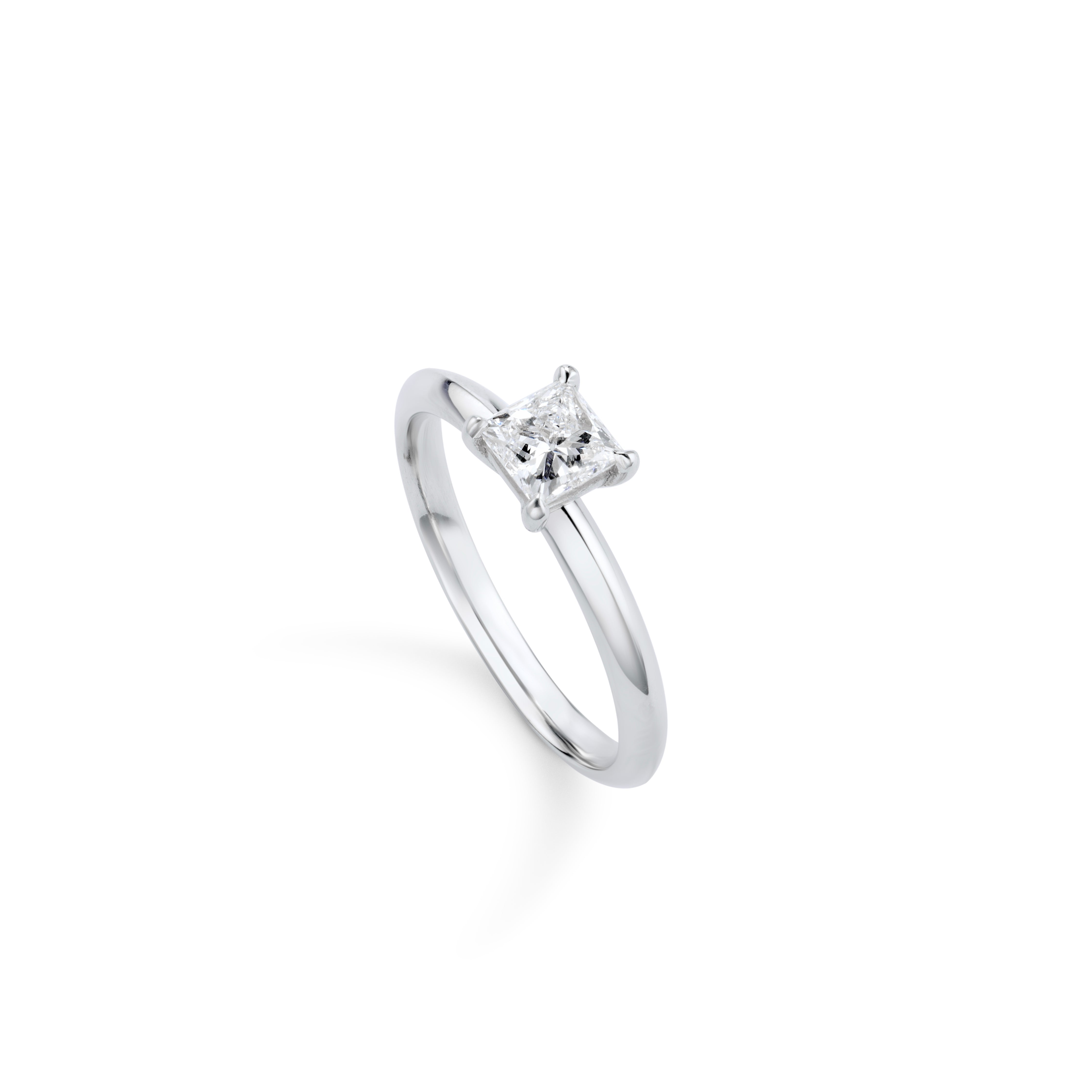 Princess Cut Diamond Engagement Ring in 18ct White Gold