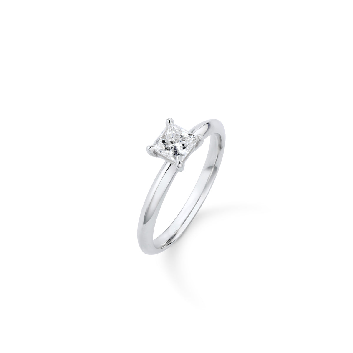 Princess Cut Diamond Engagement Ring in 18ct White Gold