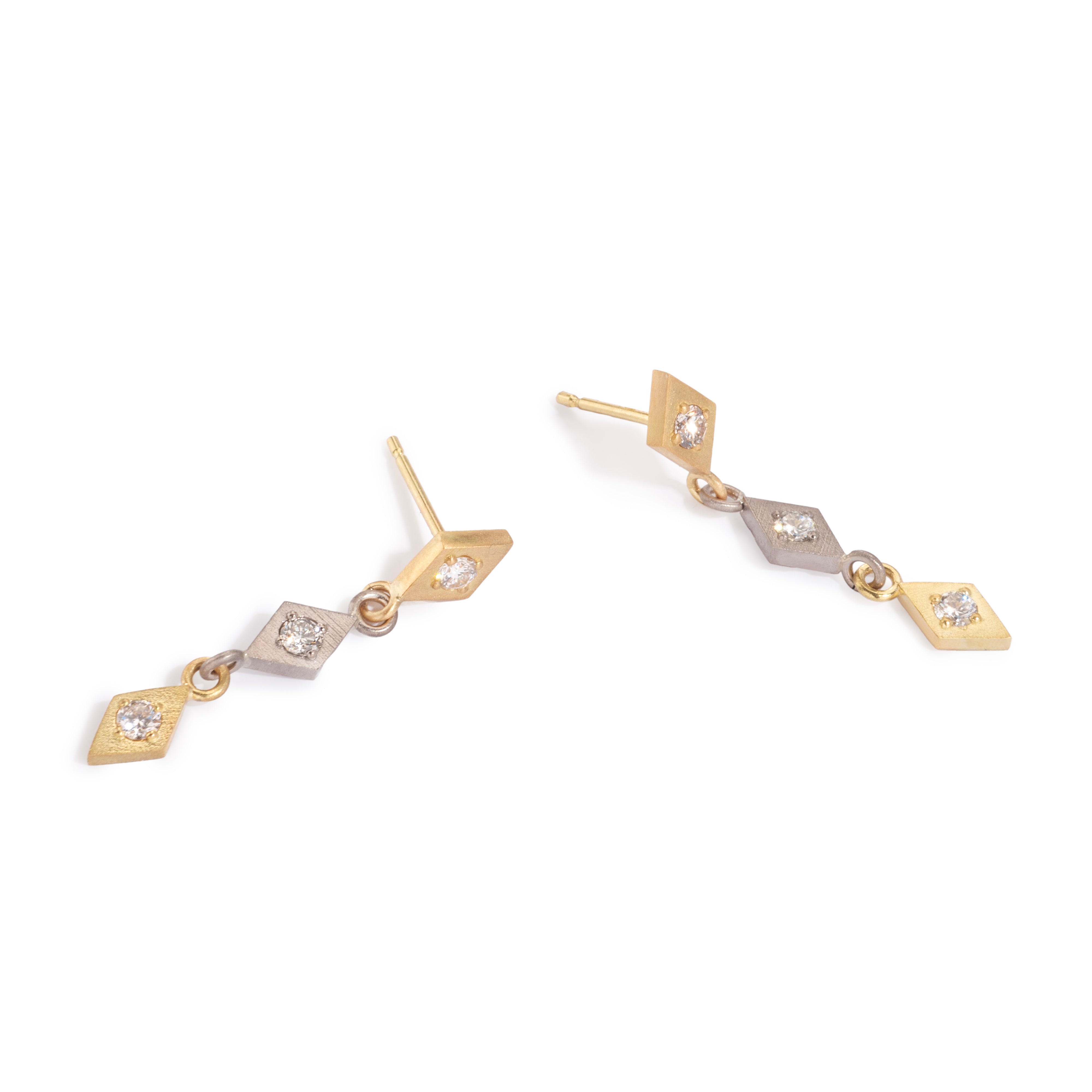 Harlequin Diamond Drop Earrings in 18ct Gold