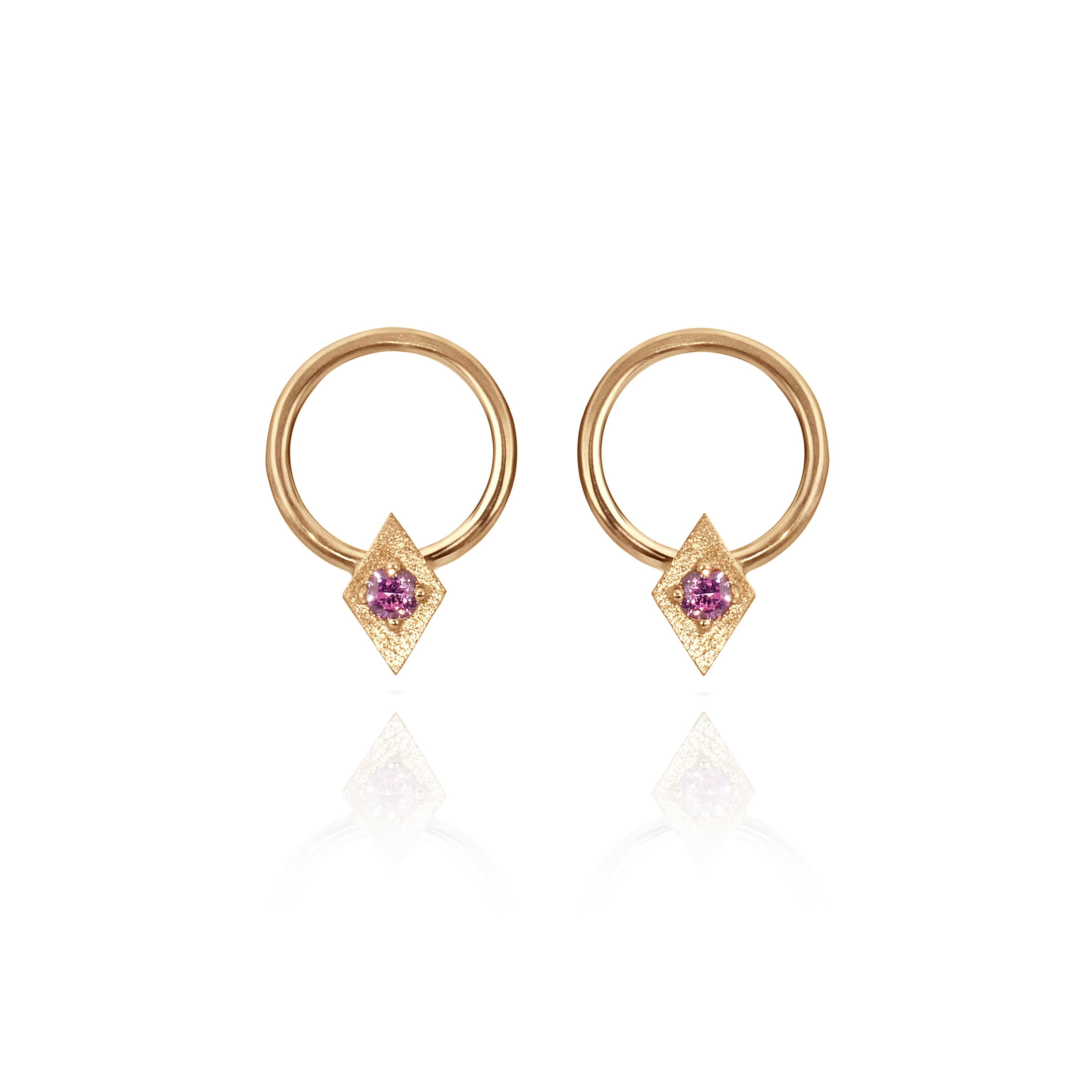 Harlequin Gold Halo Pink Studs