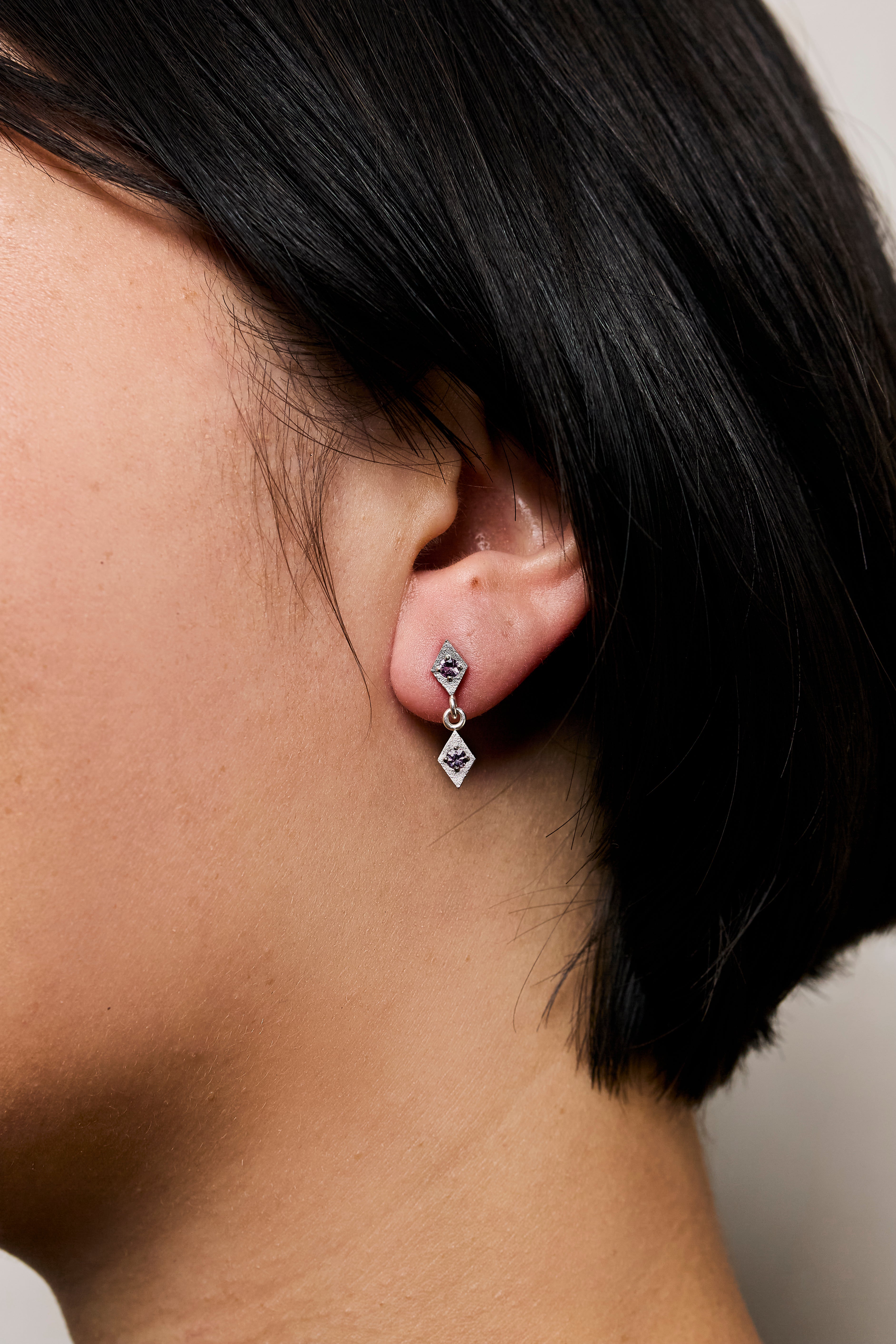 Harlequin Pink Sapphire Drop Earrings
