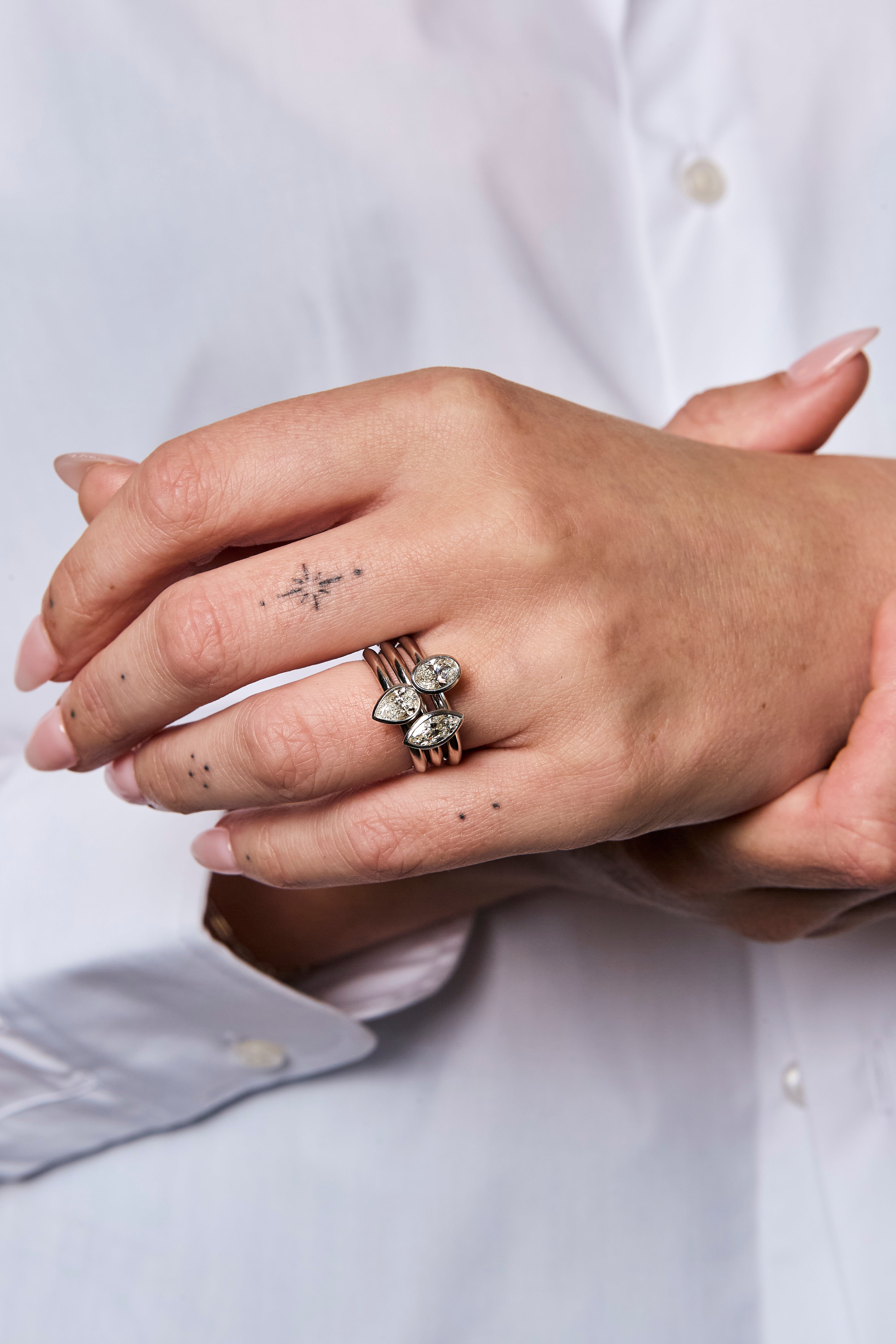 Marquise Diamond Engagement Ring in 18ct White Gold