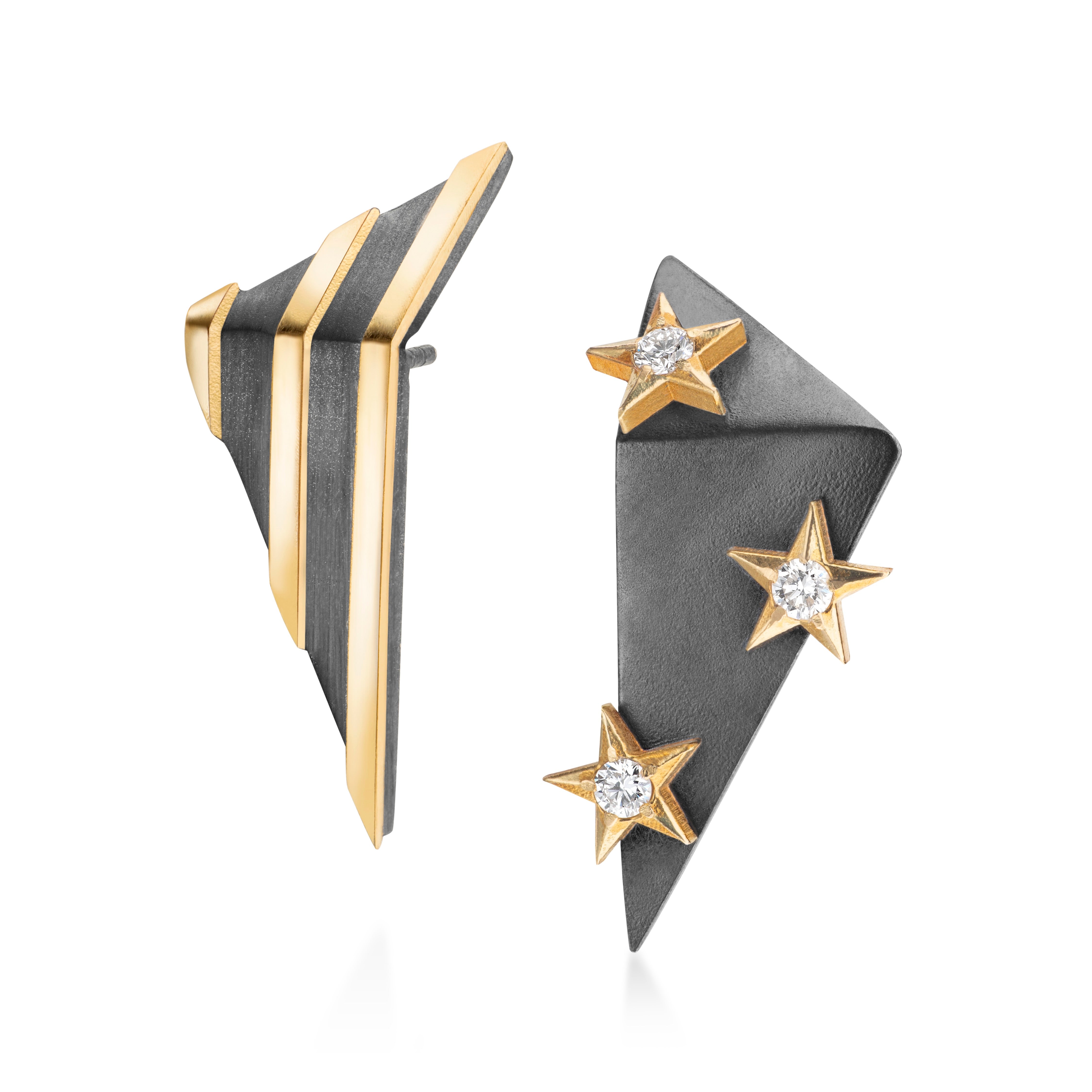 Asymmetric Stars + Stripes Earrings