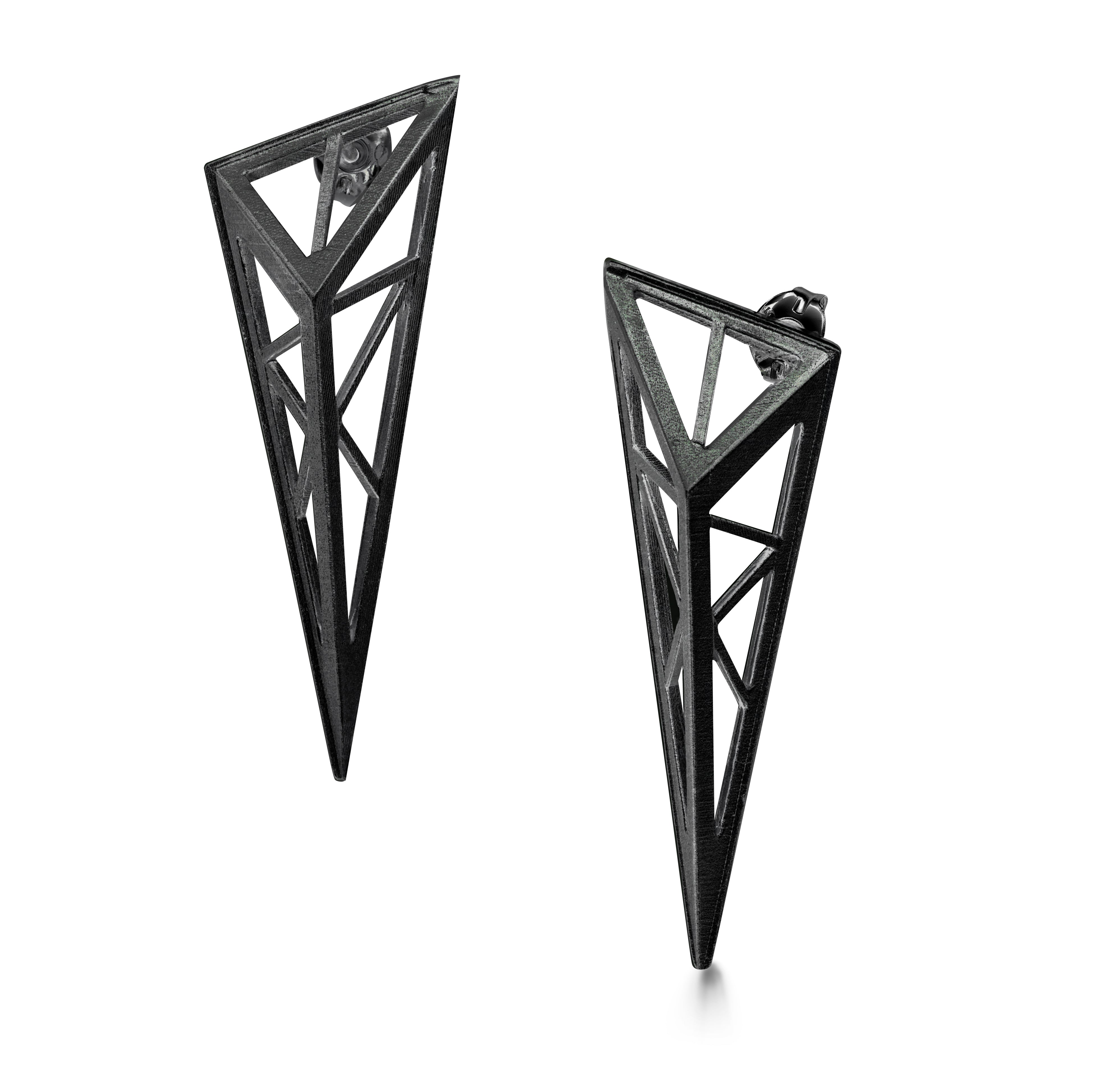 Forth Frame Earrings in Black Oxidised Silver