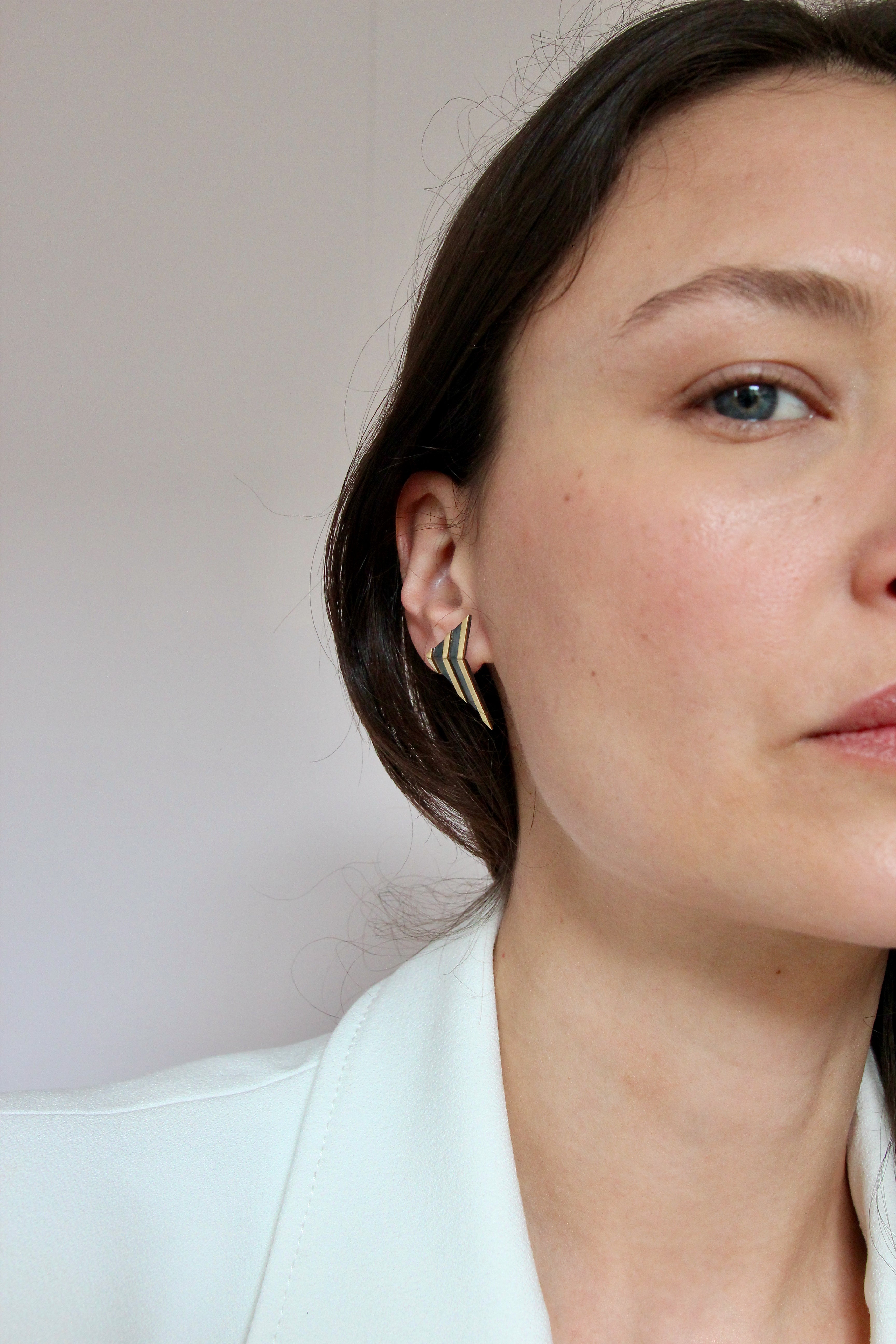 Geometric Striped Angular Earrings