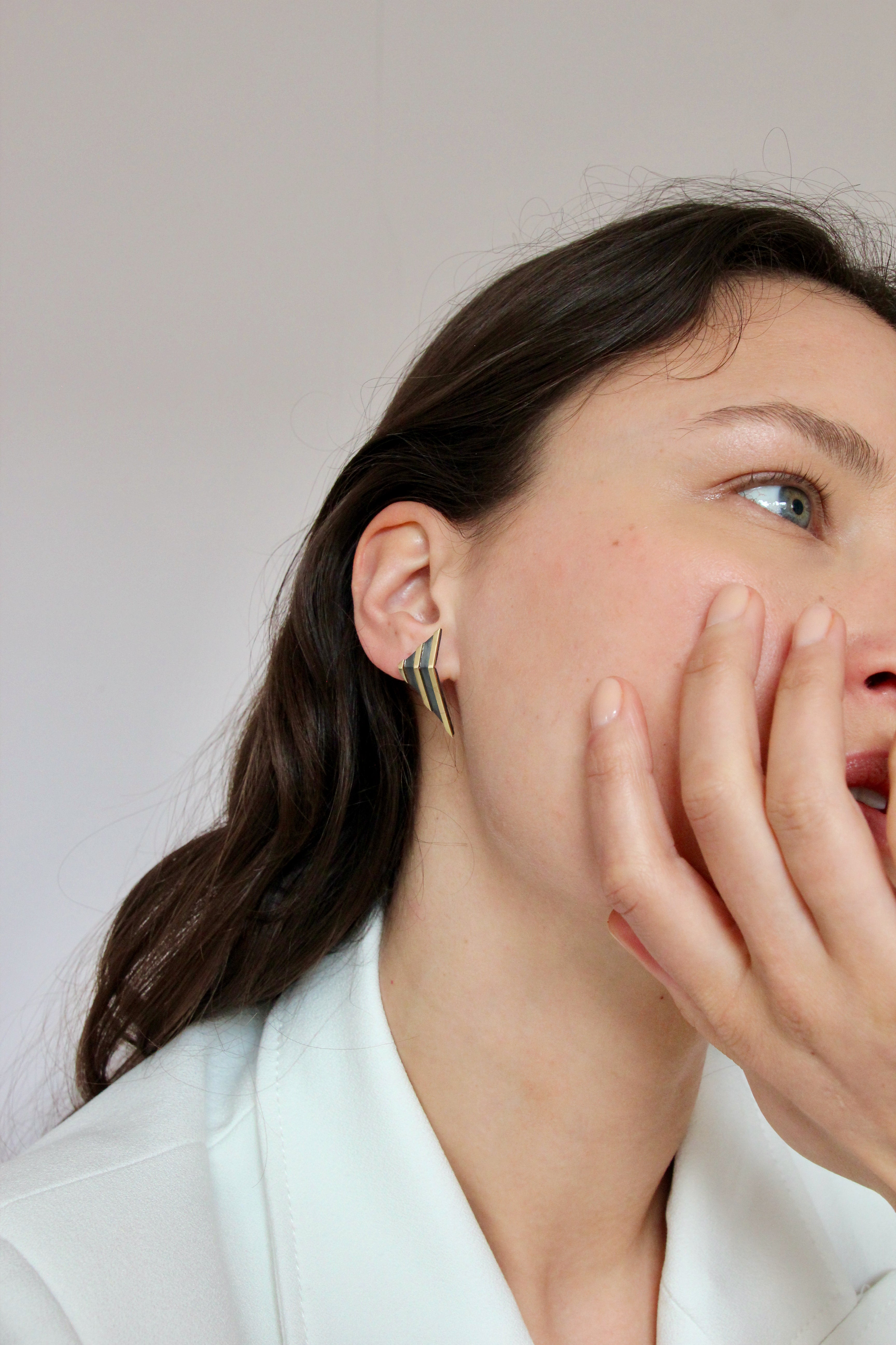 Geometric Striped Angular Earrings