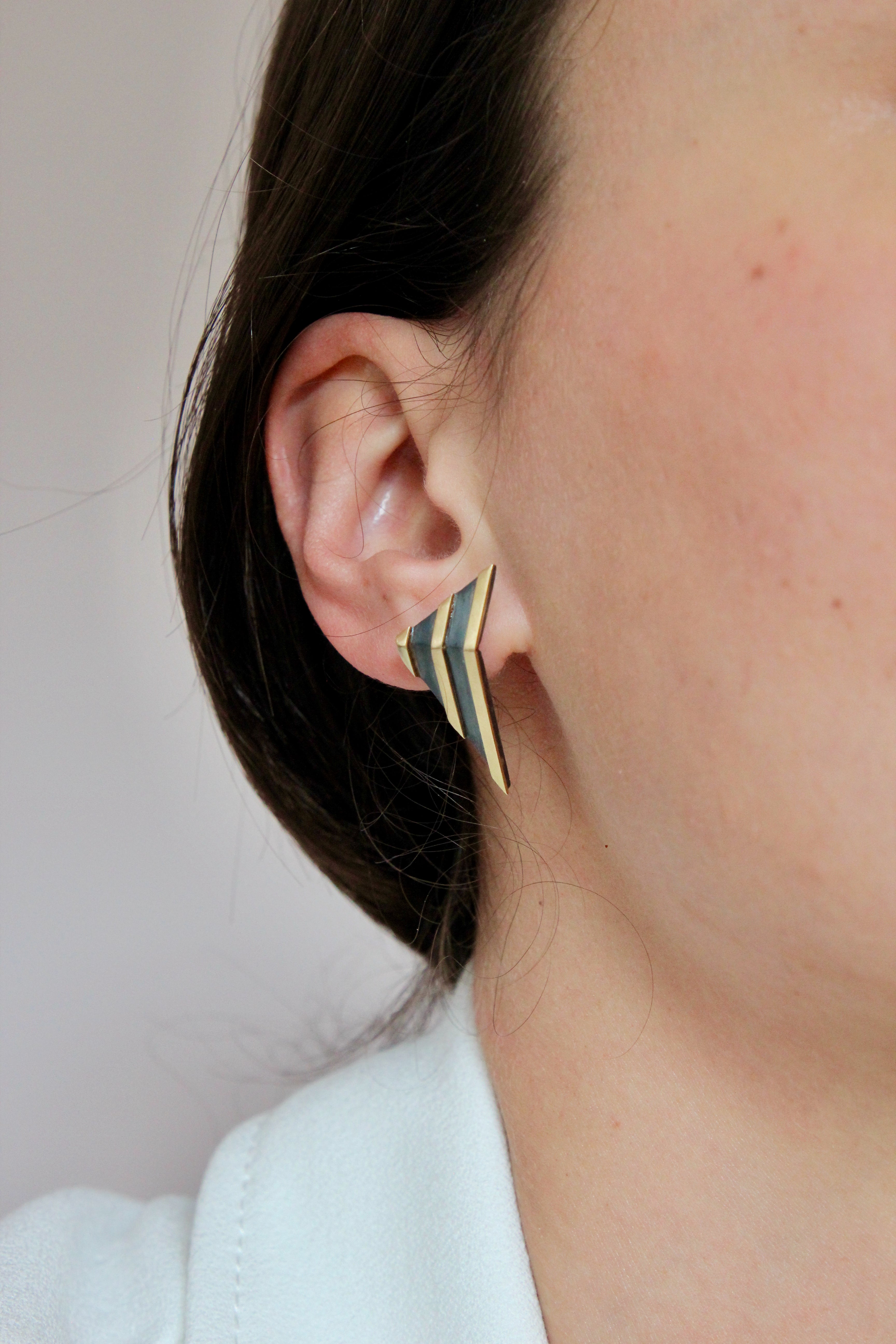 Geometric Striped Angular Earrings