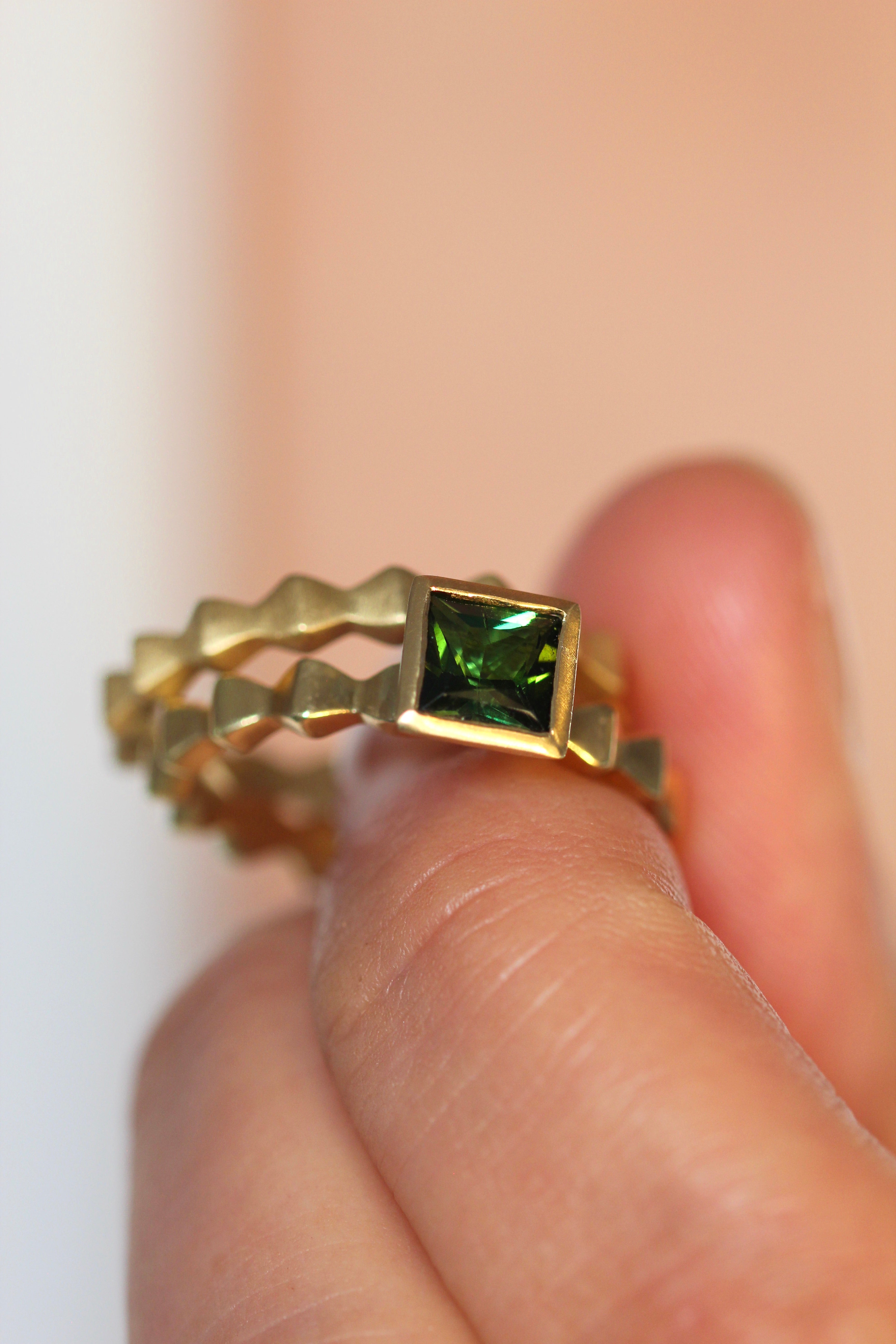 Pyra Engagement Ring with Tourmaline