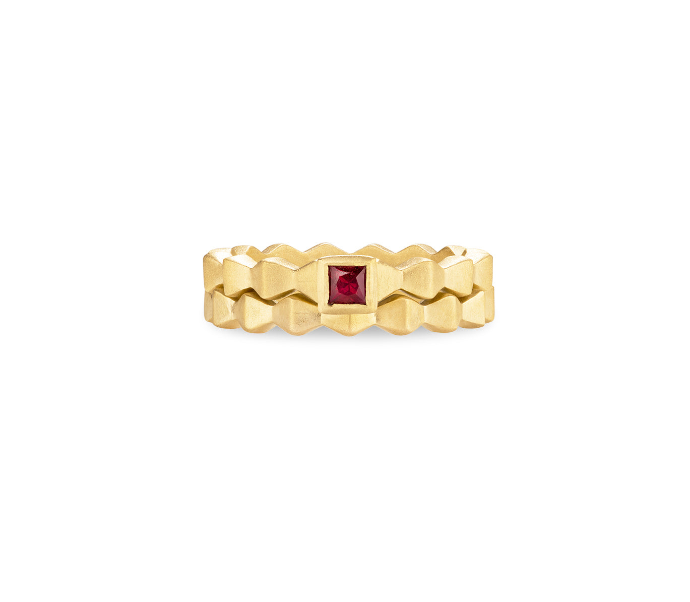 Pyra Engagement Ring with Ruby