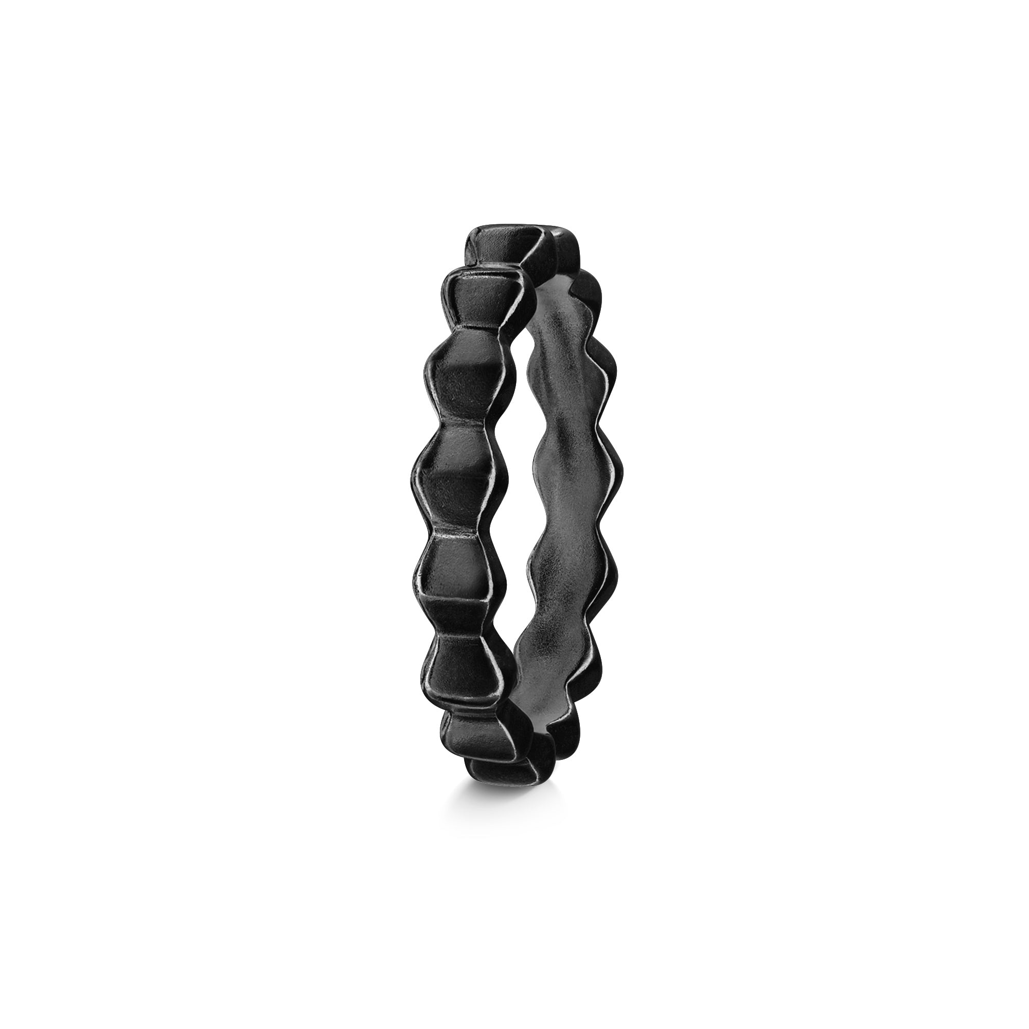 Black Pyra Stacking Ring