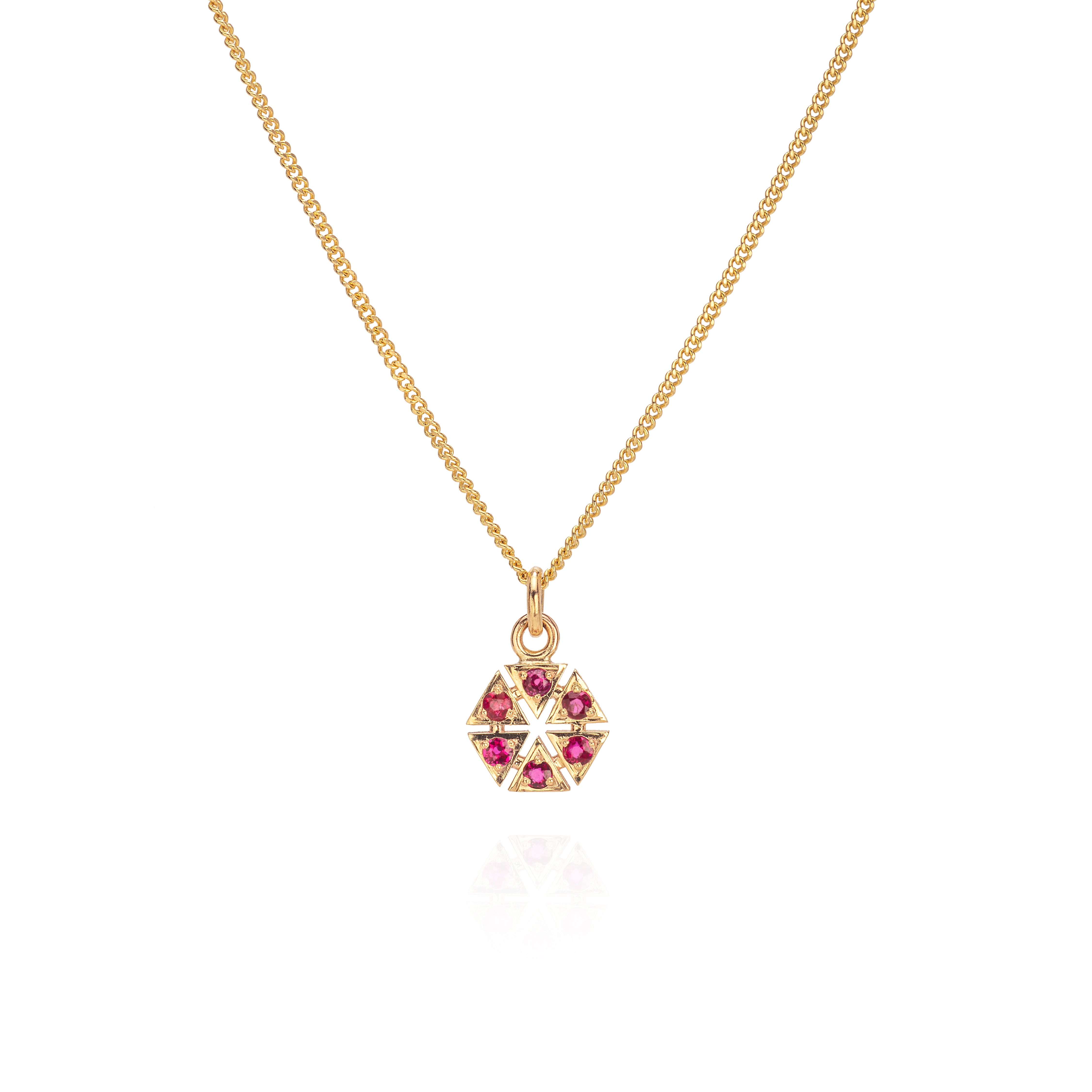 Stella Cosmos Necklace in 9ct Gold with Ruby