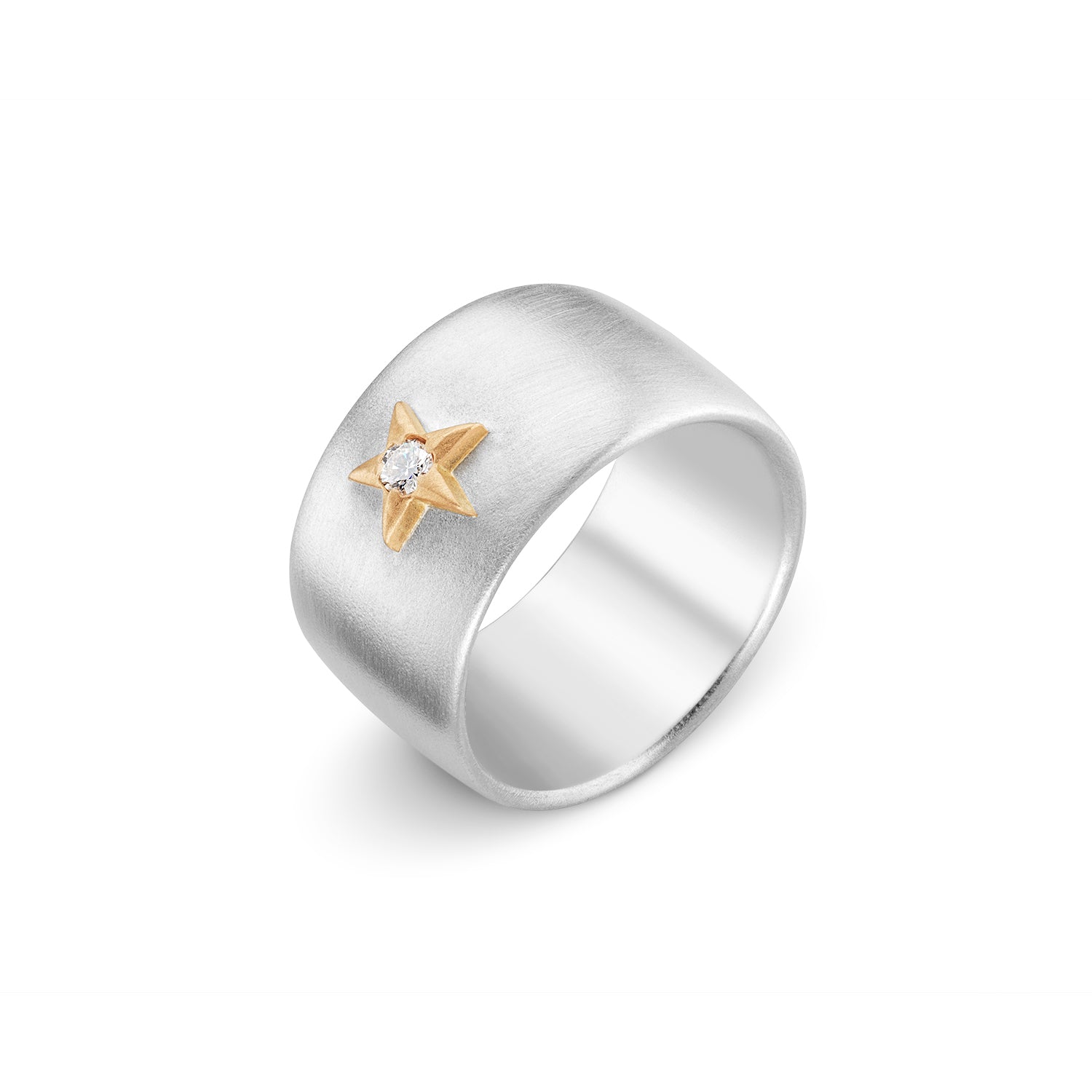 Stella Silver Band with Star + Diamond