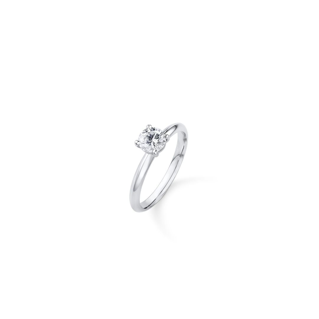 Brilliant Round Diamond Engagement Ring in 18ct White Gold
