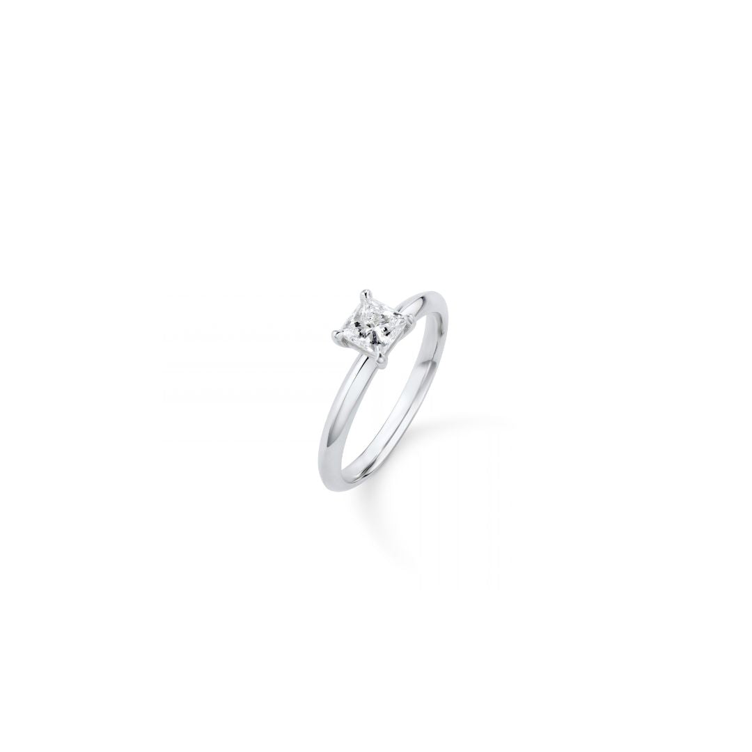 Princess Cut Diamond Engagement Ring in 18ct White Gold