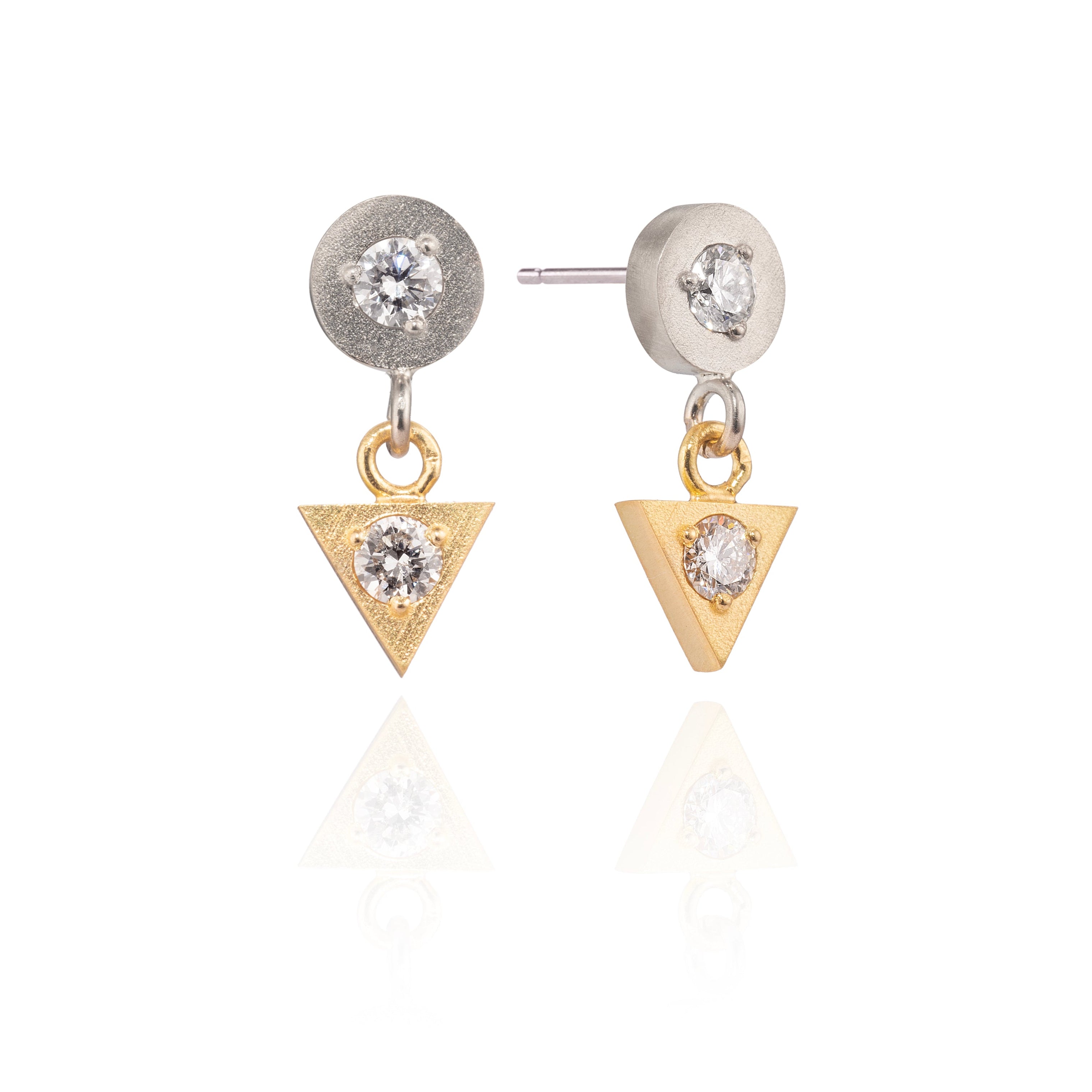 Circle + Triangle Drop earrings