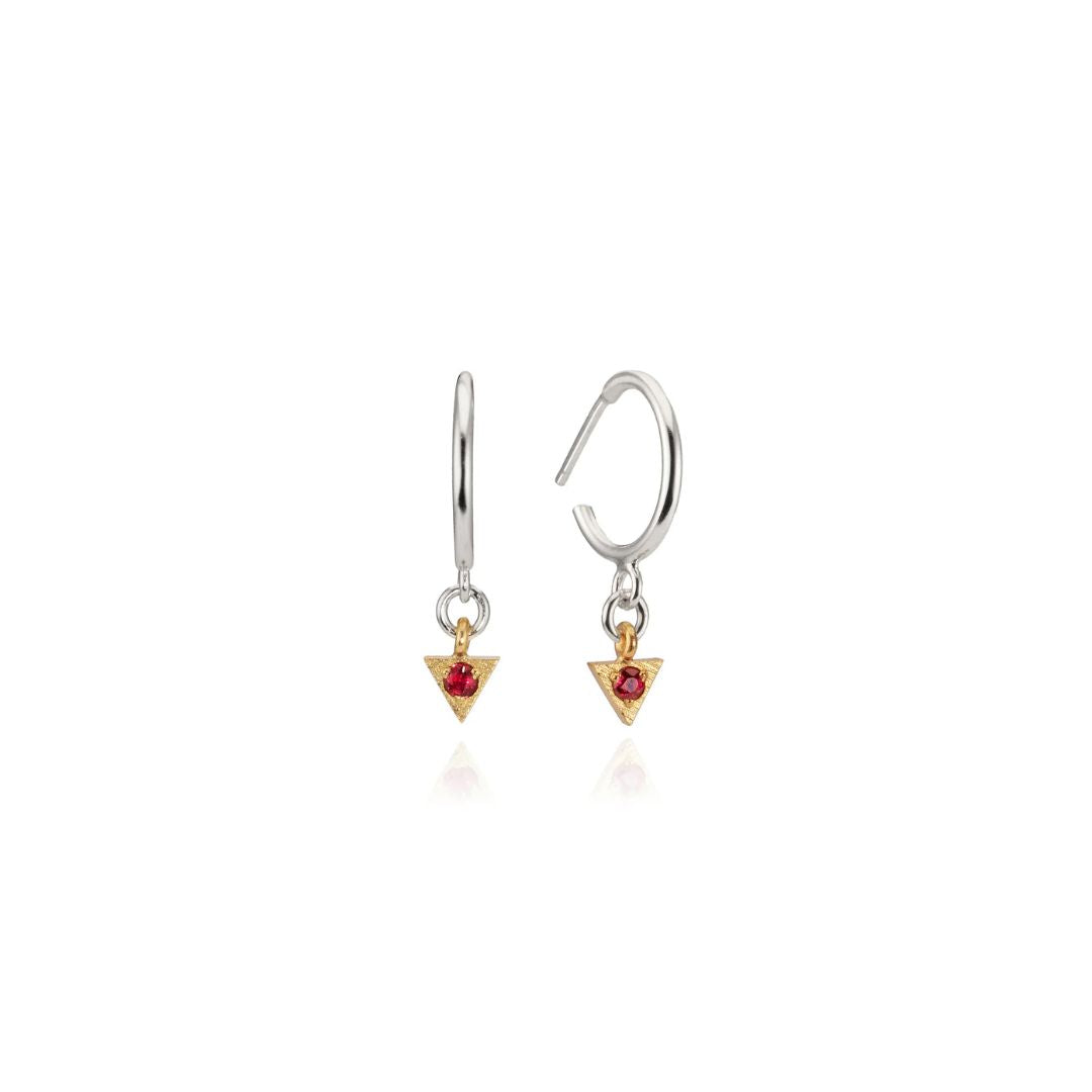 Triangle Drop Hoops Ruby