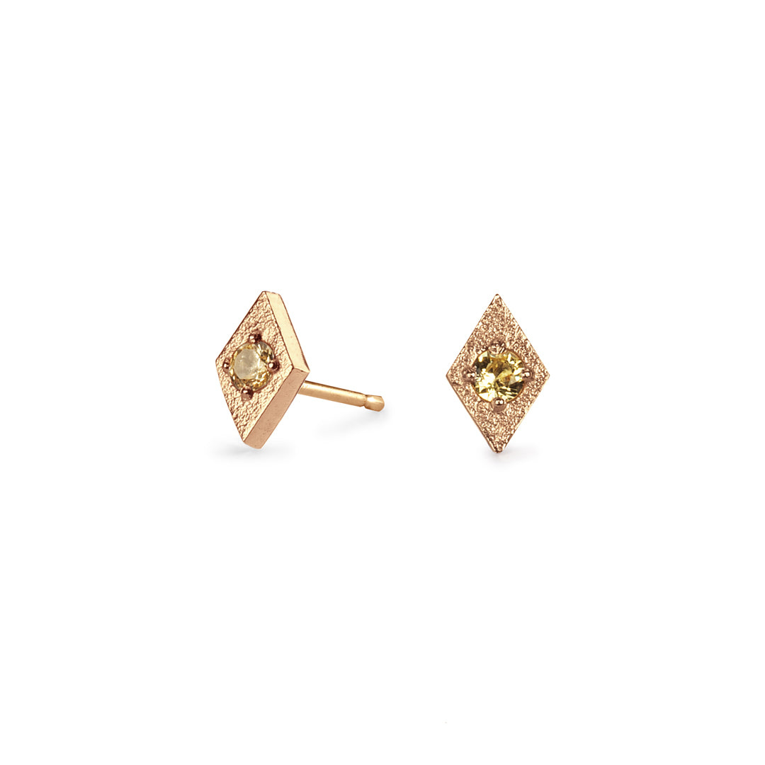 Yellow Sapphire Gold Studs