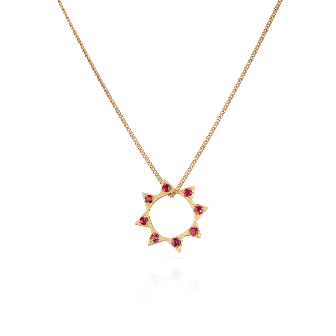 Harlequin Ruby Starburst Necklace