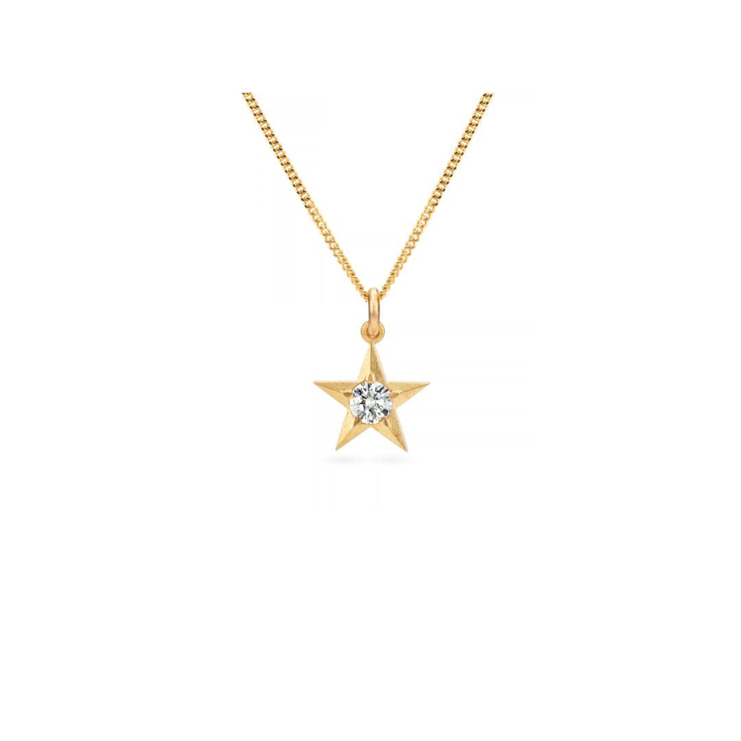 Stella 18ct Gold Star Necklace with Diamonds