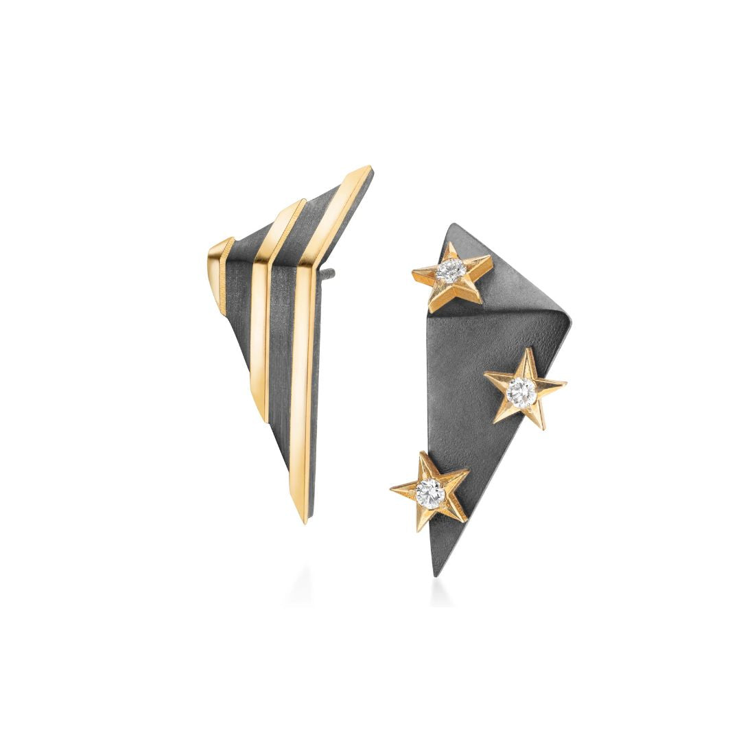 Asymmetric Stars + Stripes Earrings