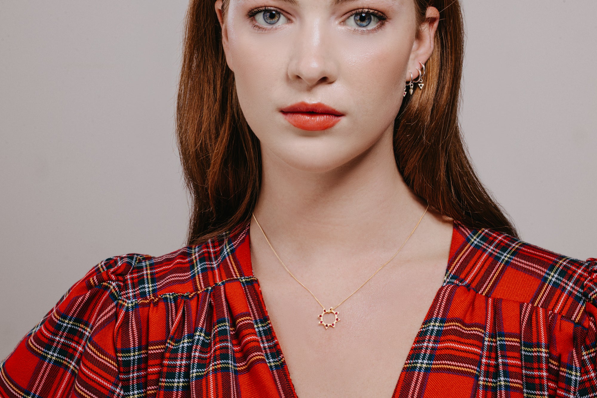 Harlequin Ruby Starburst Necklace