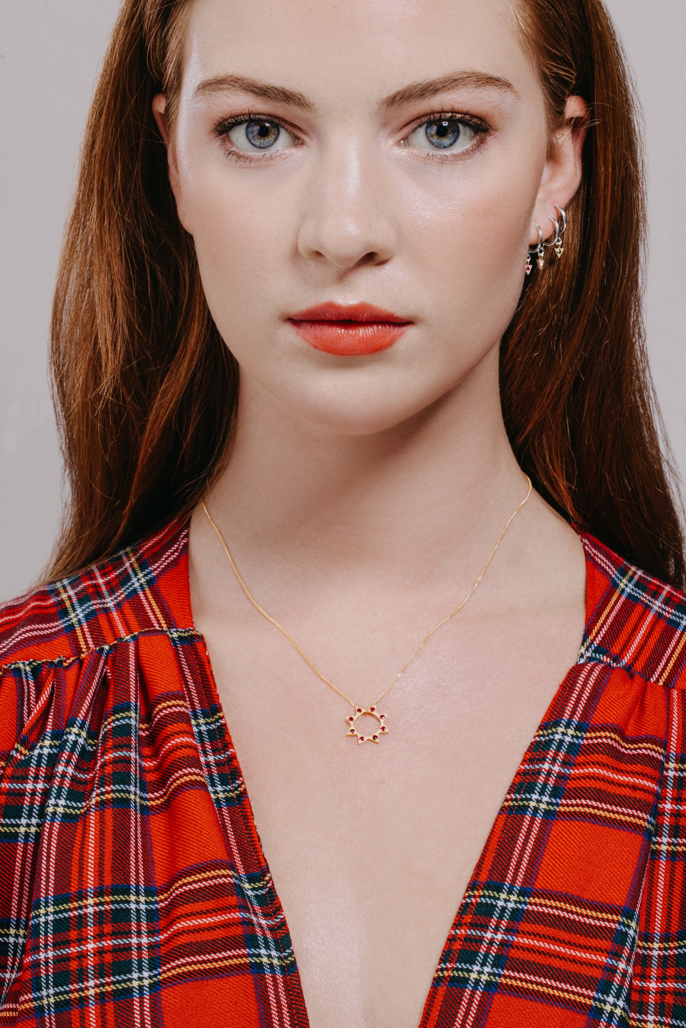 Harlequin Ruby Starburst Necklace