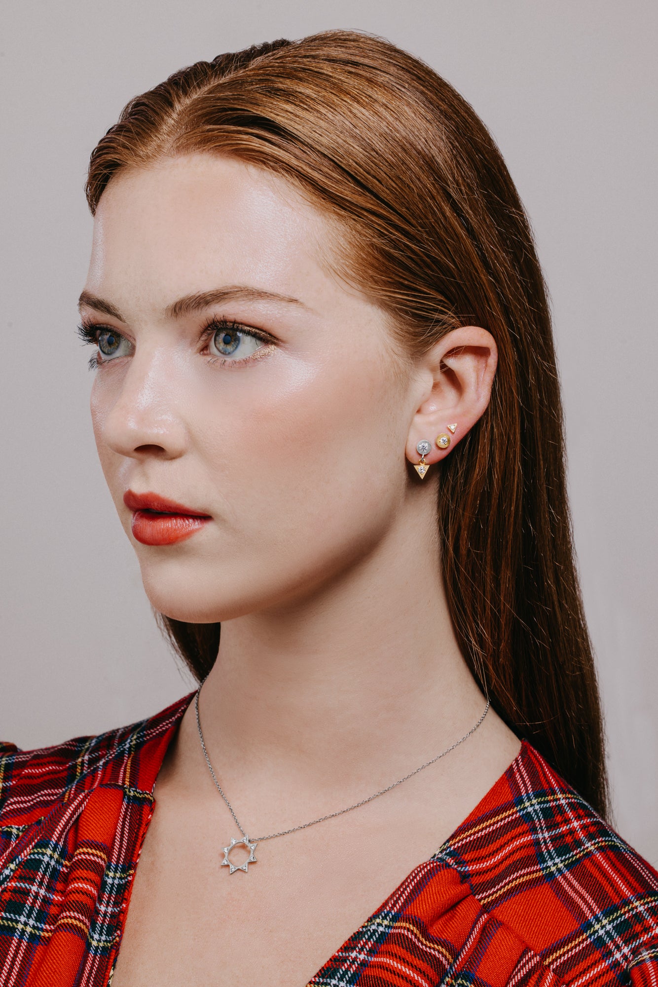 Circle + Triangle Drop earrings