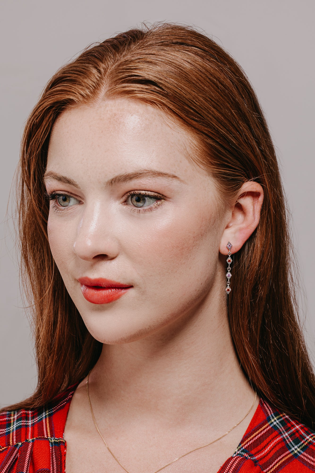 Pink + Orange Sapphire Multi Drop Earrings