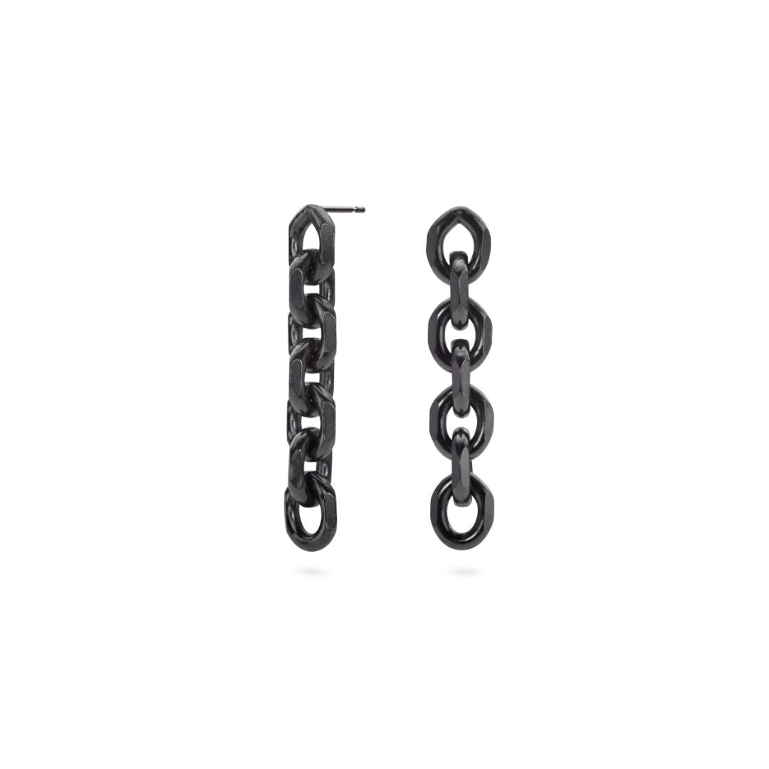 RTW 7 Chain Drop Earrings in Oxidised Silver