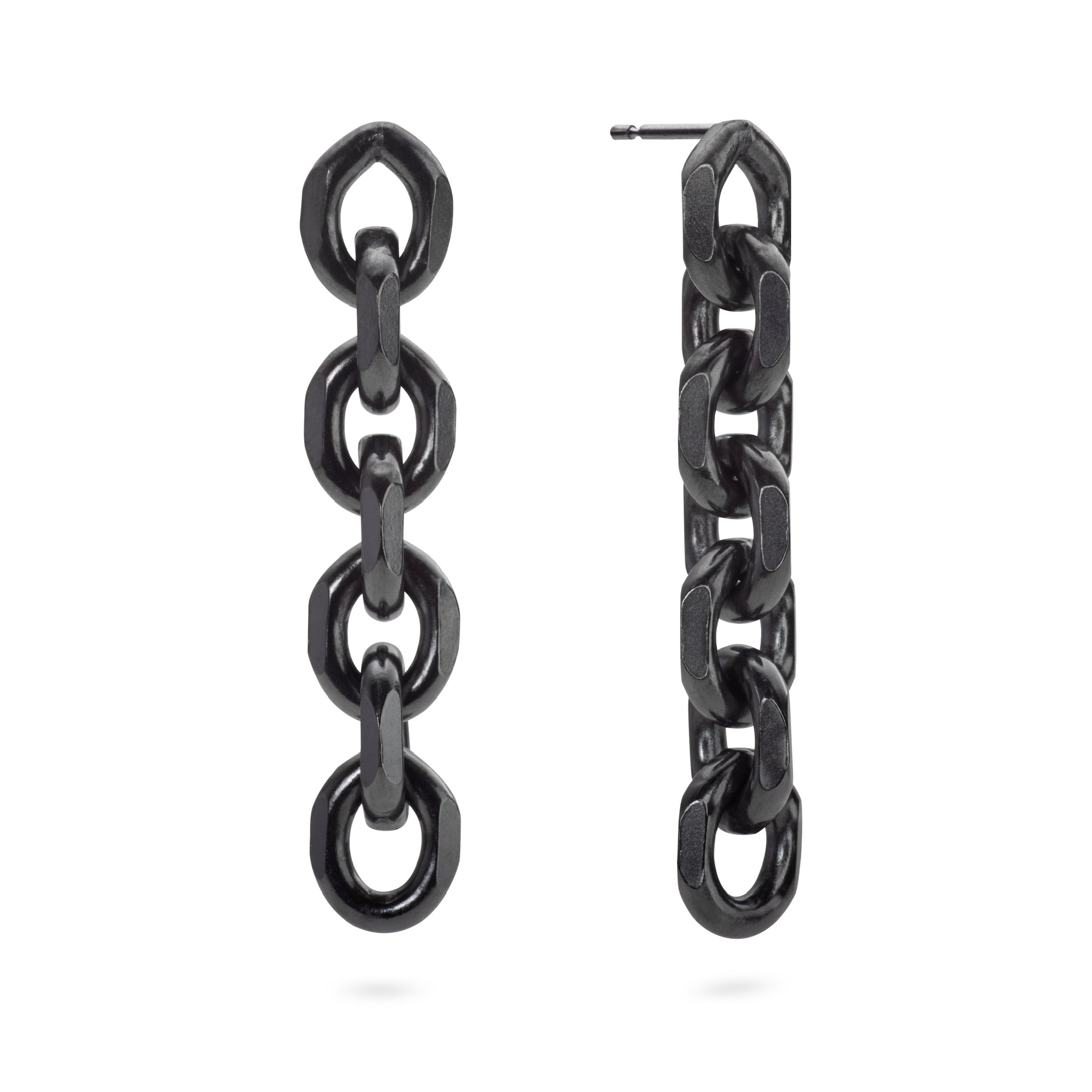 RTW 7 Chain Drop Earrings in Oxidised Silver