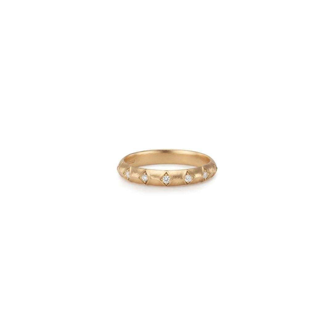 Harlequin Diamond Half Eternity Ring