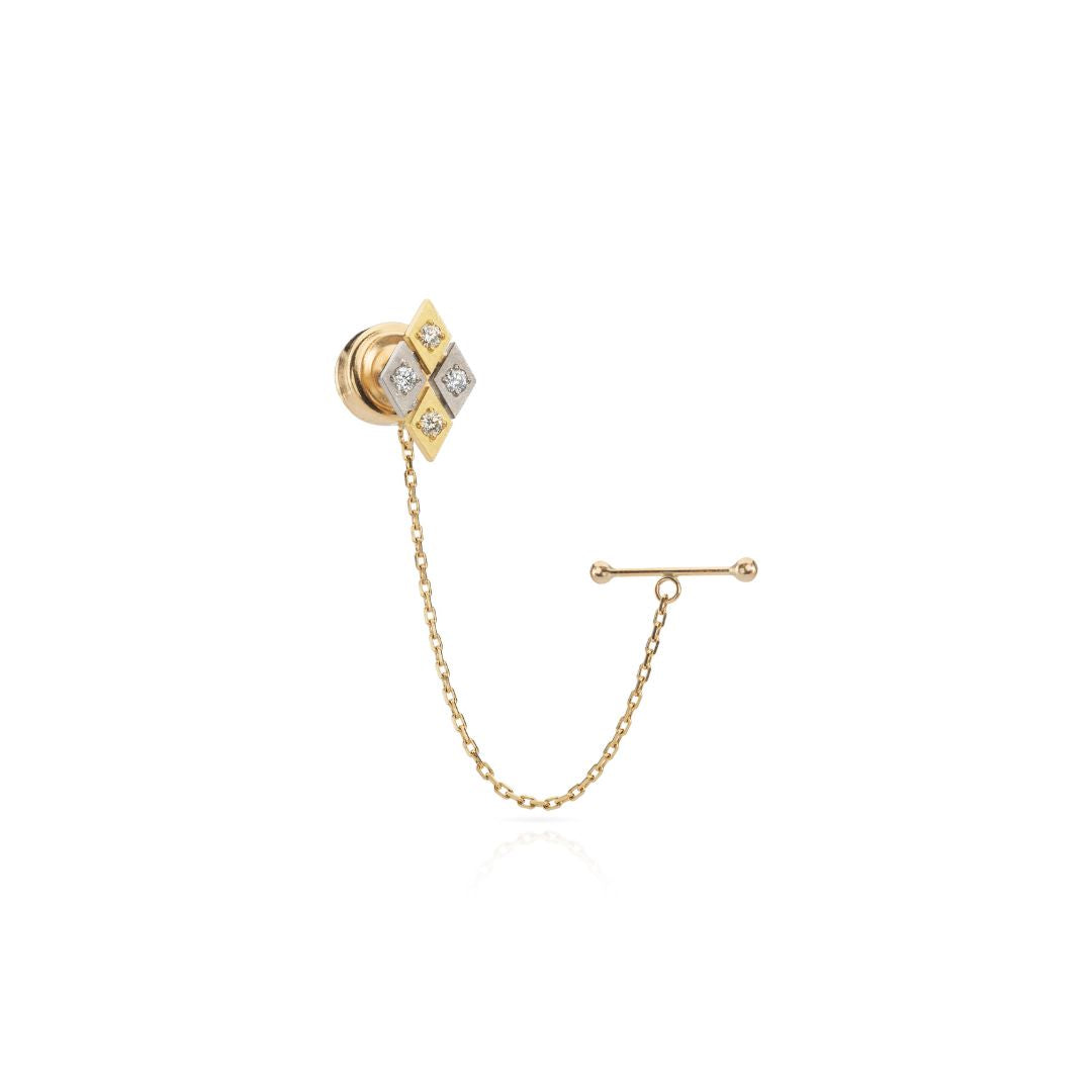 Mini Harlequin Tie Pin with Diamonds