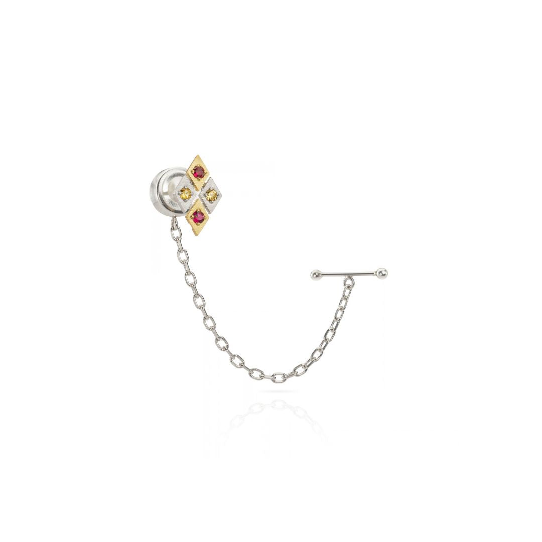 Mini Harlequin Tie Pin with Sapphires