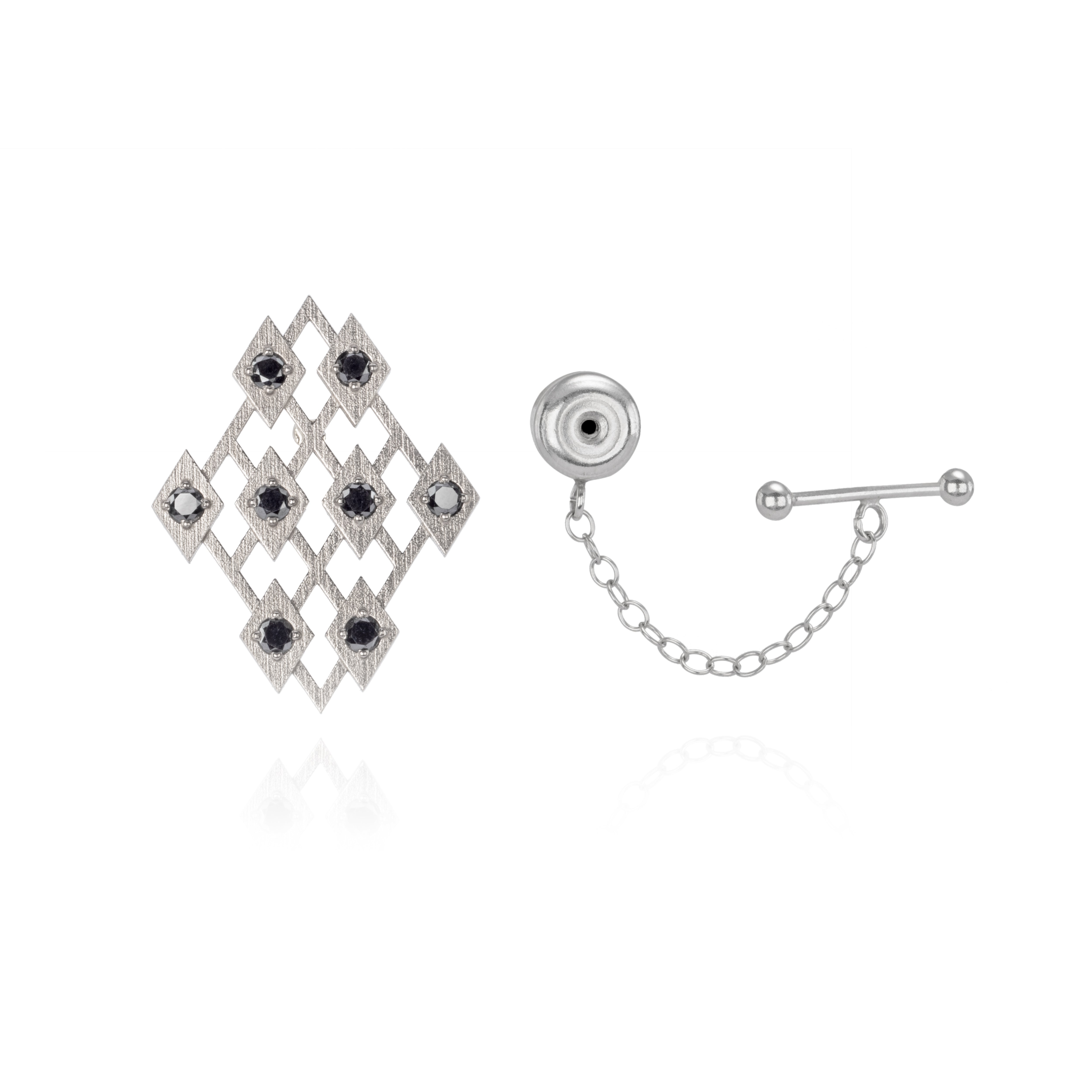 Harlequin Grid Pin with Diamonds