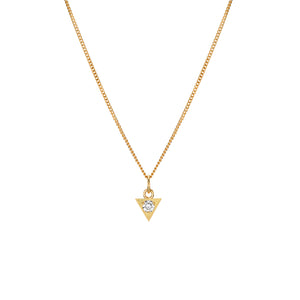 Gold Triangle Diamond Pendant Necklace