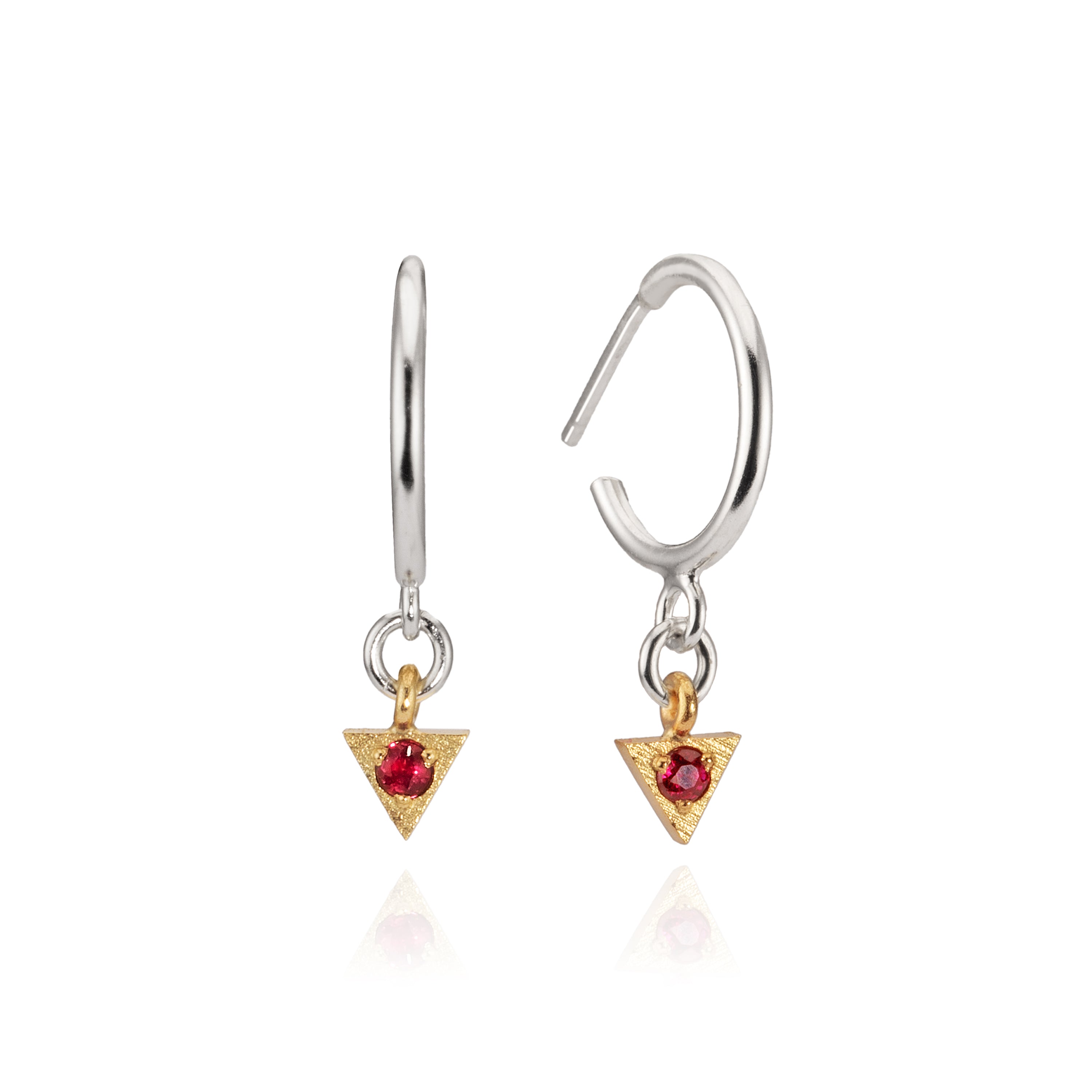 Triangle Drop Hoops Ruby