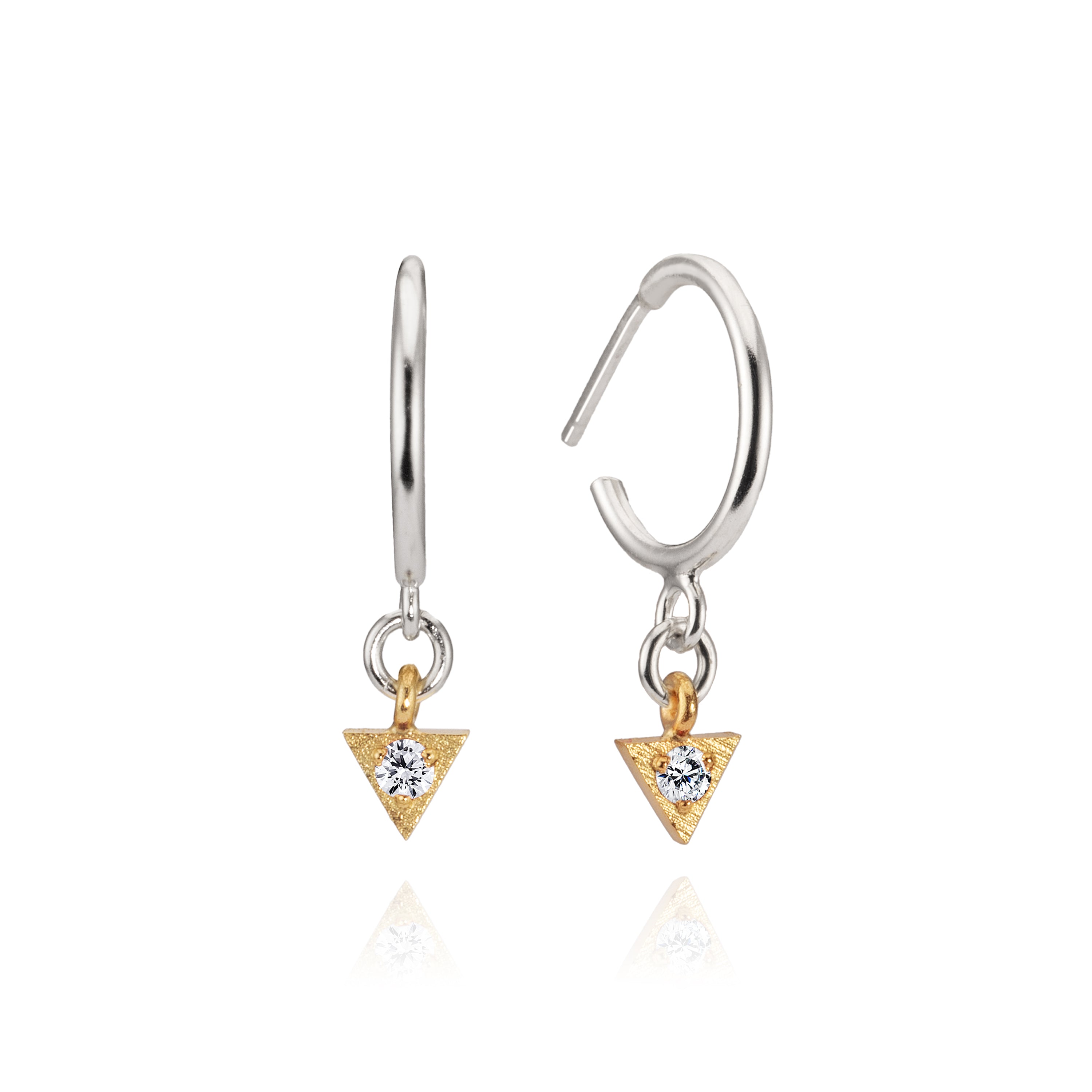 Triangle Drop Hoops White Diamond