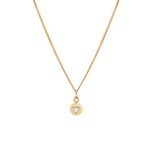 Gold Circle Diamond Pendant Necklace