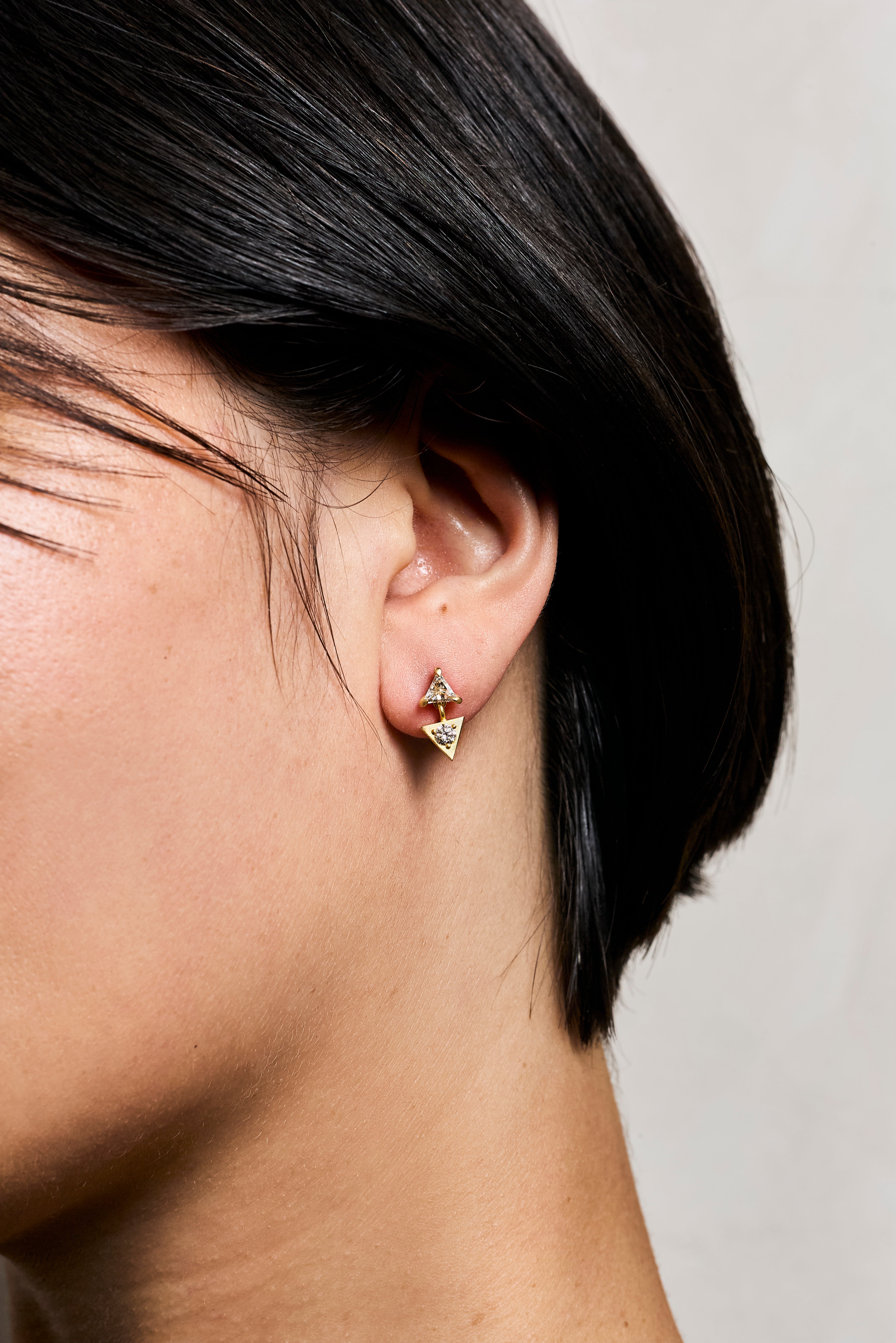 Trilliant Cut Drop Earrings