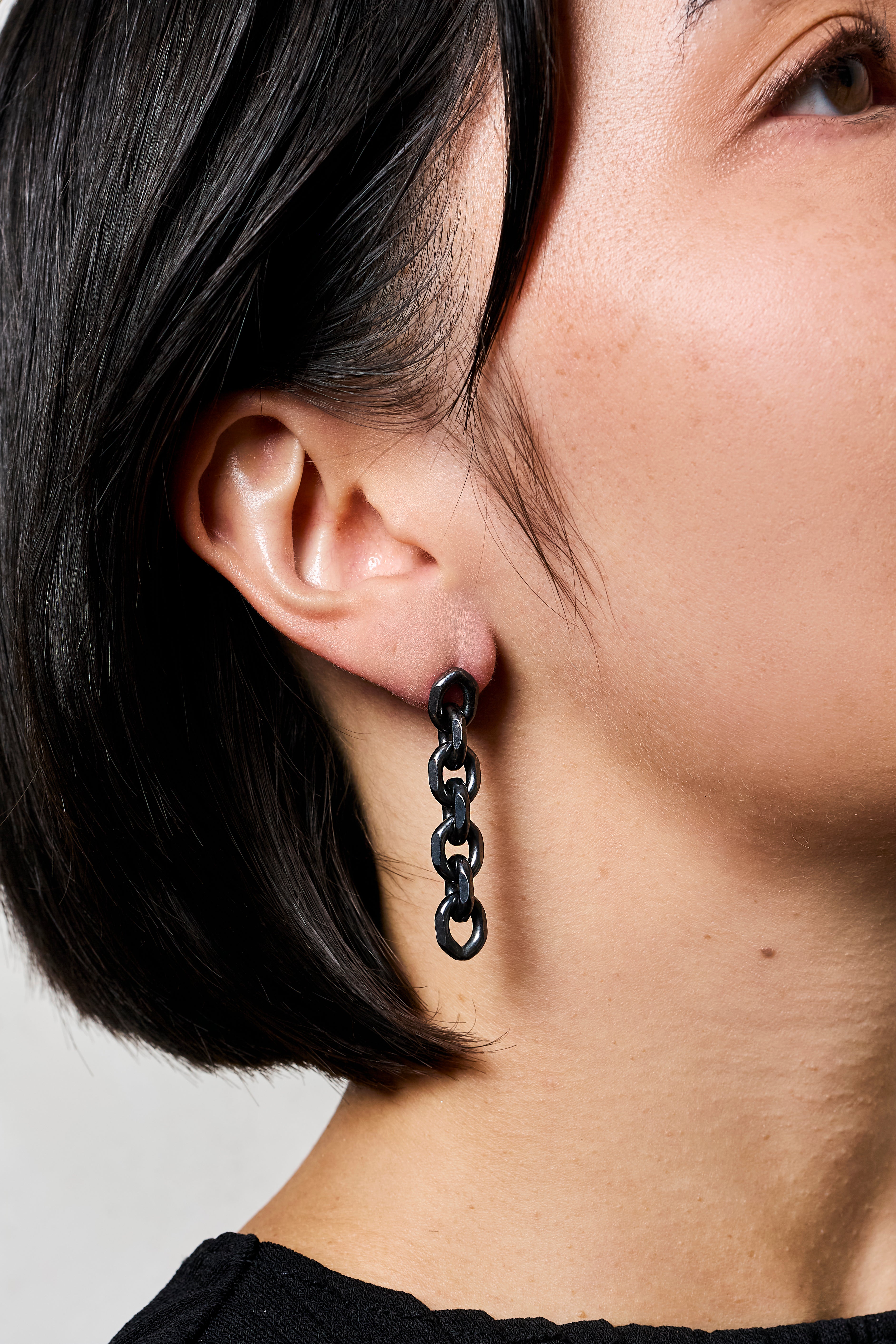 RTW 7 Chain Drop Earrings in Oxidised Silver