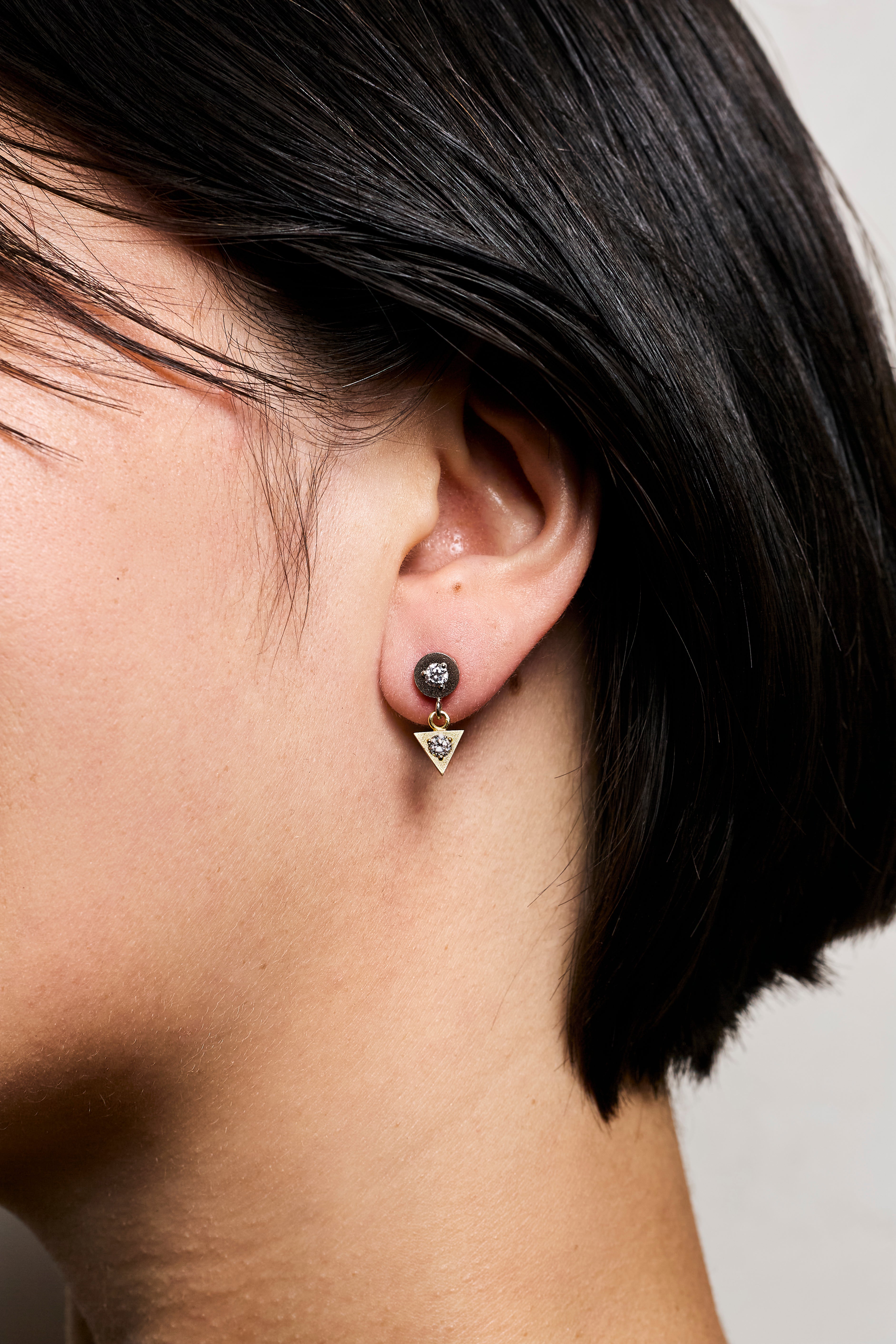Circle + Triangle Drop earrings