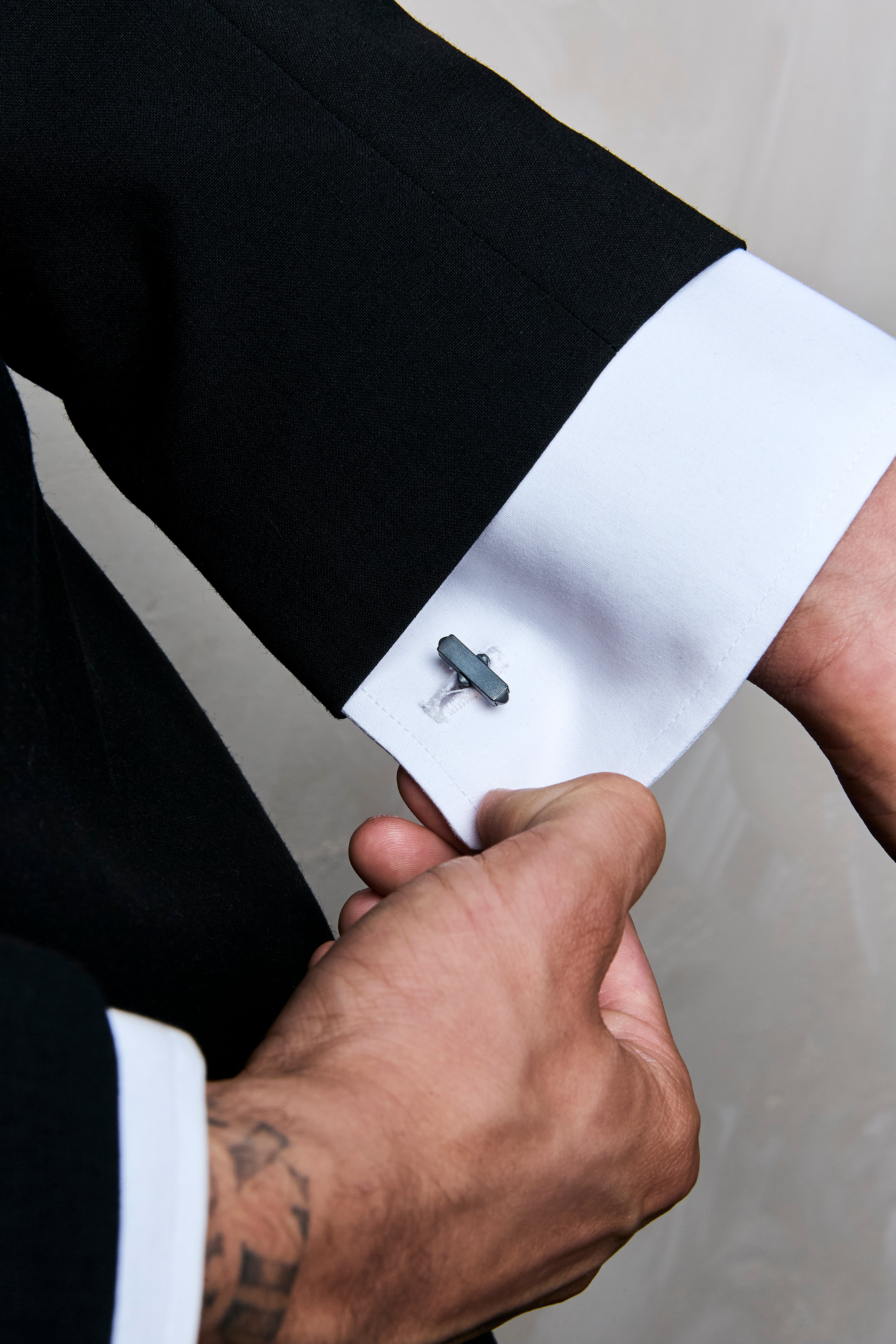 Silver Oxidised Circle Cufflink